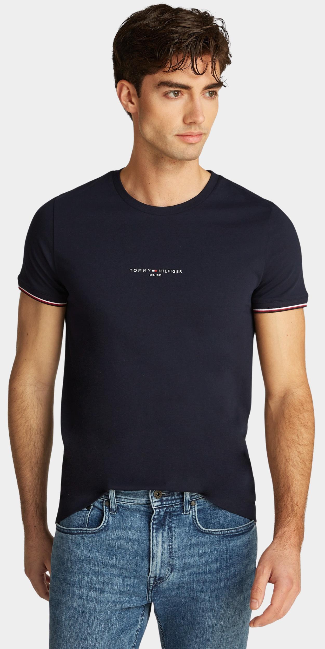 Tommy Hilfiger T-shirt korte mouw Blauw Tommy Logo Tipped MW0MW32584/DW5