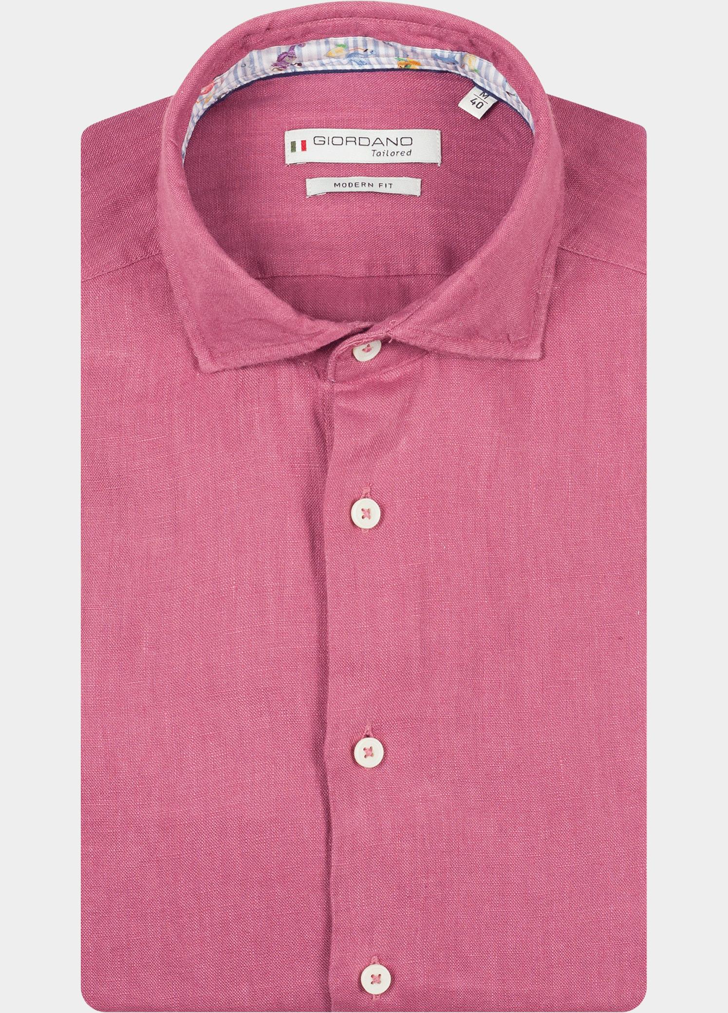 Giordano Overhemd heren Roze Row Long Sleeve Cutaway Soft 617810/51