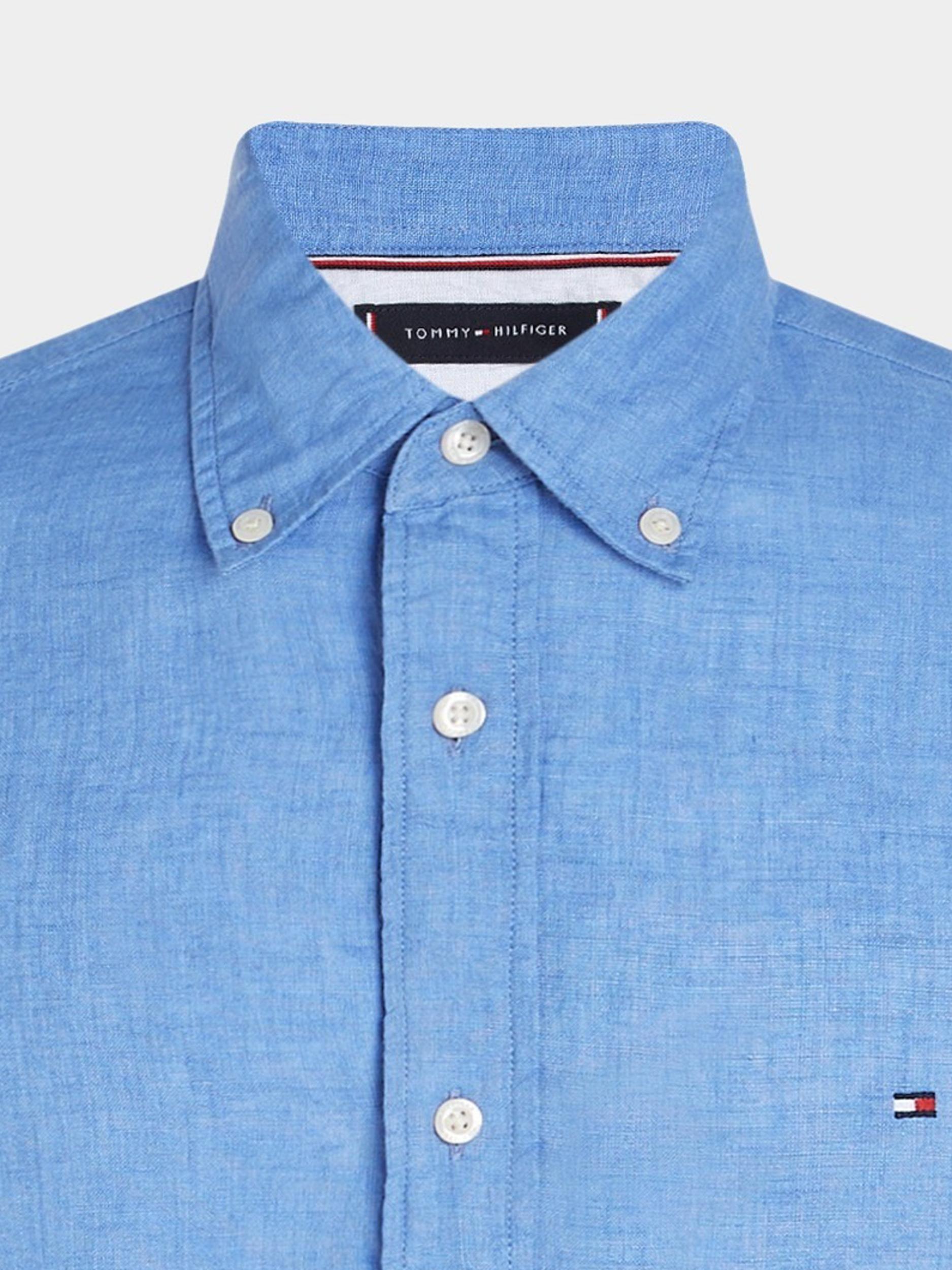 Tommy Hilfiger Casual hemd lange mouw Blauw Pigment Dyed LI Solid RF Shirt MW0MW34602/C30