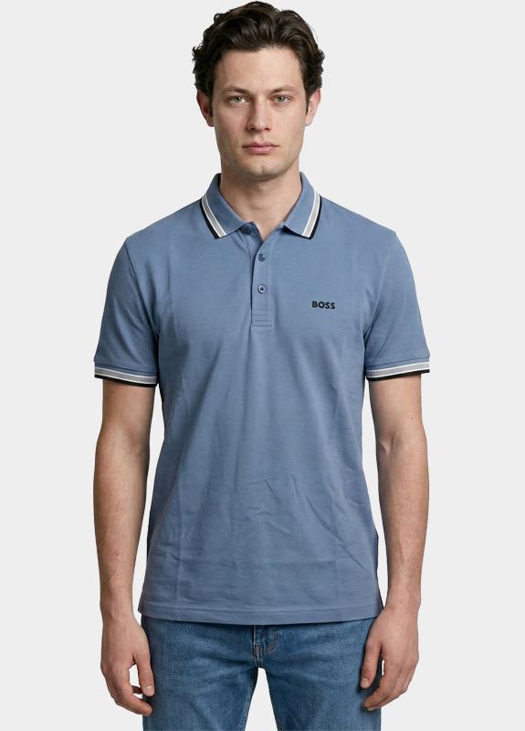 BOSS Green Polo korte mouw Blauw Paddy 10241663 01 50469055/462