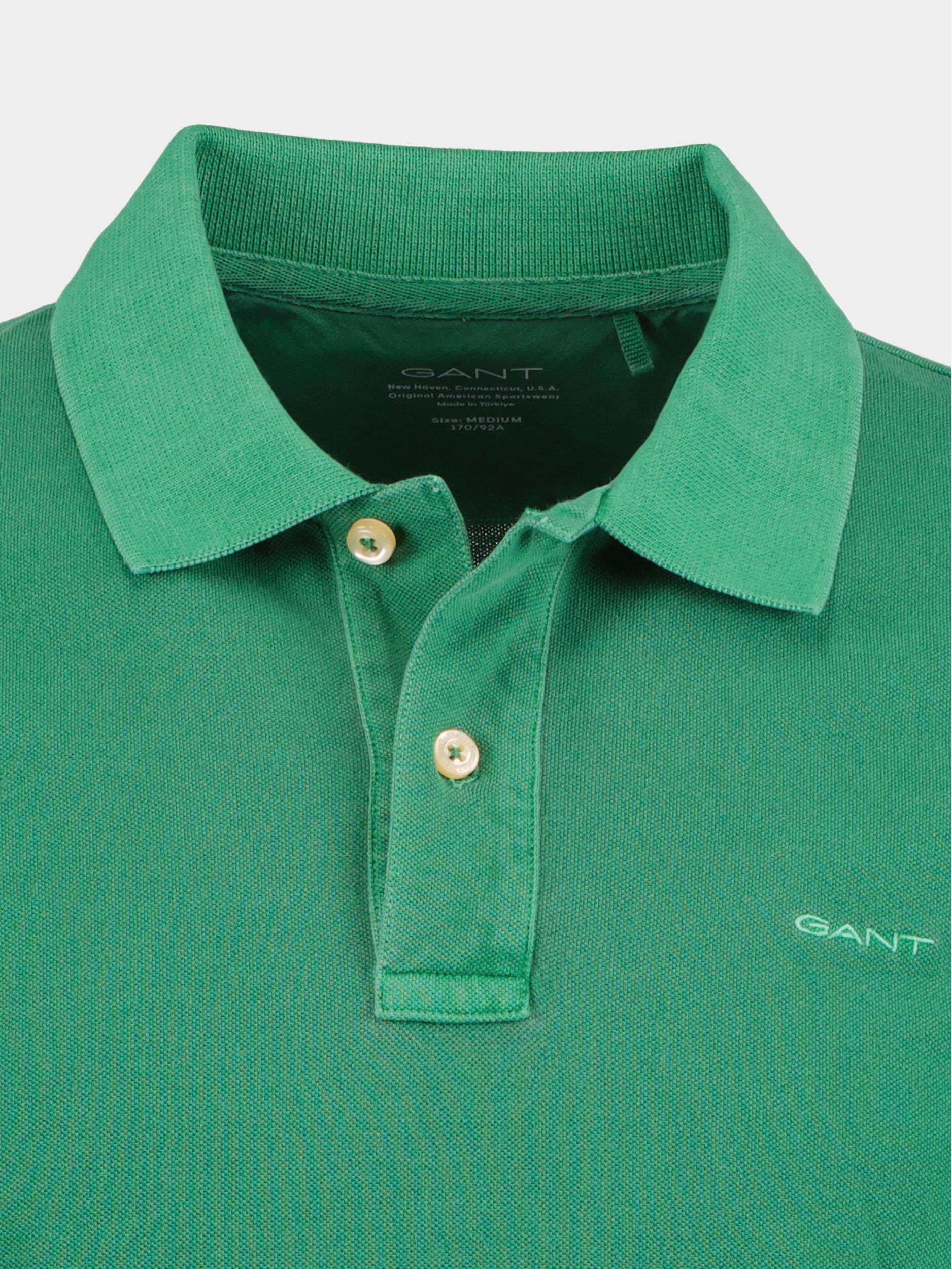 Gant Polo korte mouw Groen Sunfaded Pique SS Rugger 2043005/317