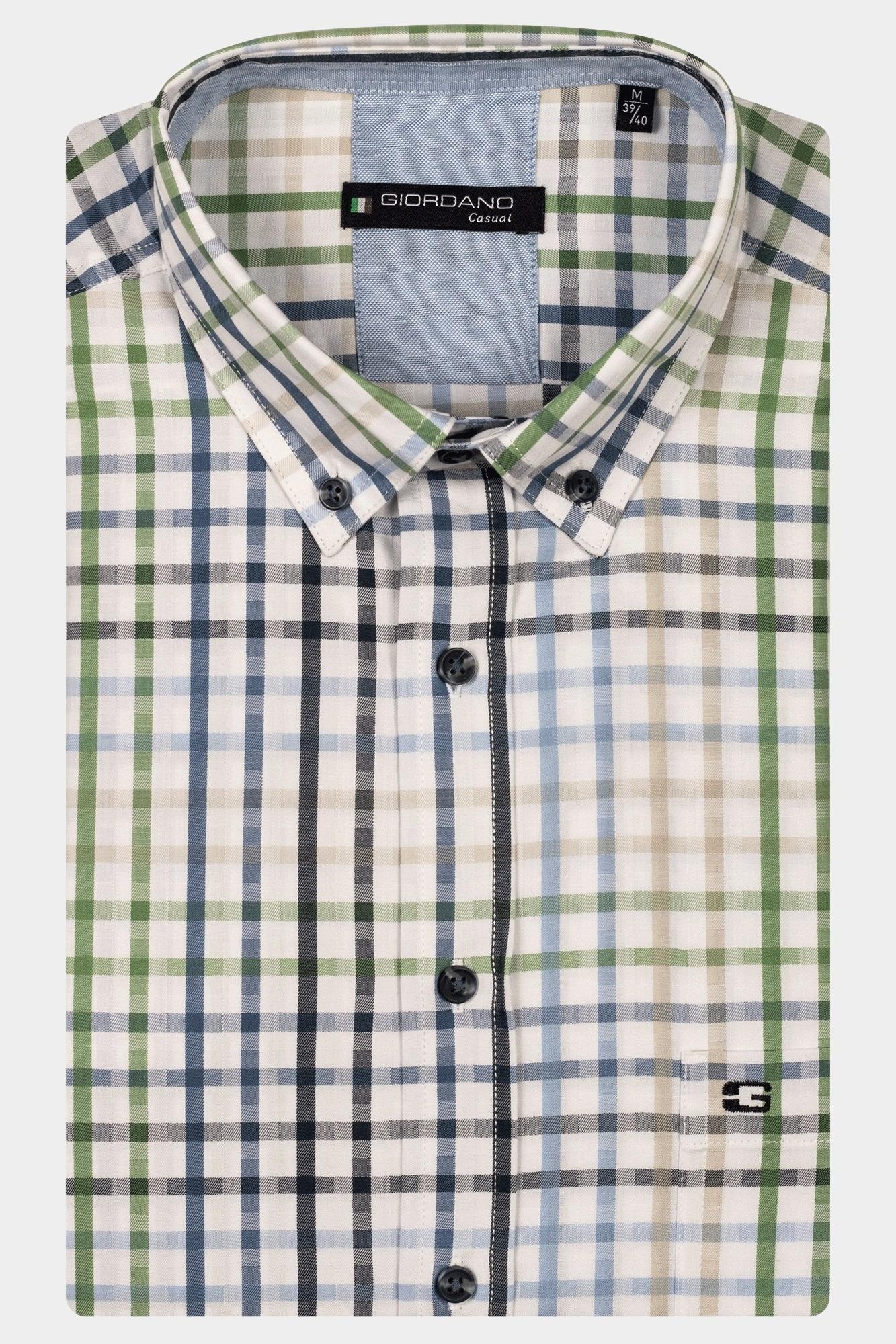 Giordano Casual hemd korte mouw Groen League short sleeve button do 516311/70