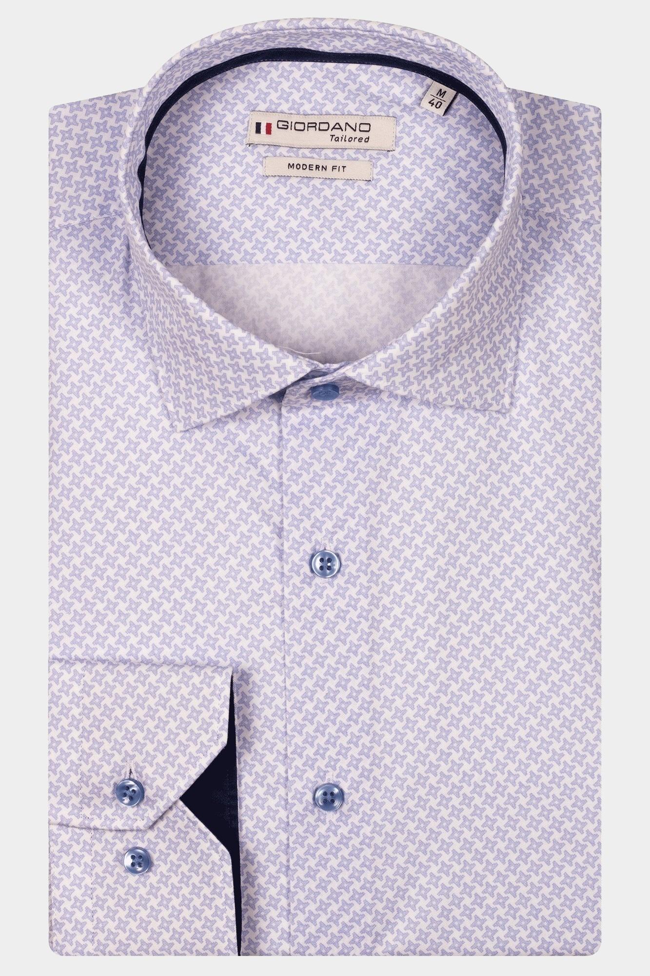 Giordano Casual hemd lange mouw Wit Maggiore long sleeve semi cut 517847/10