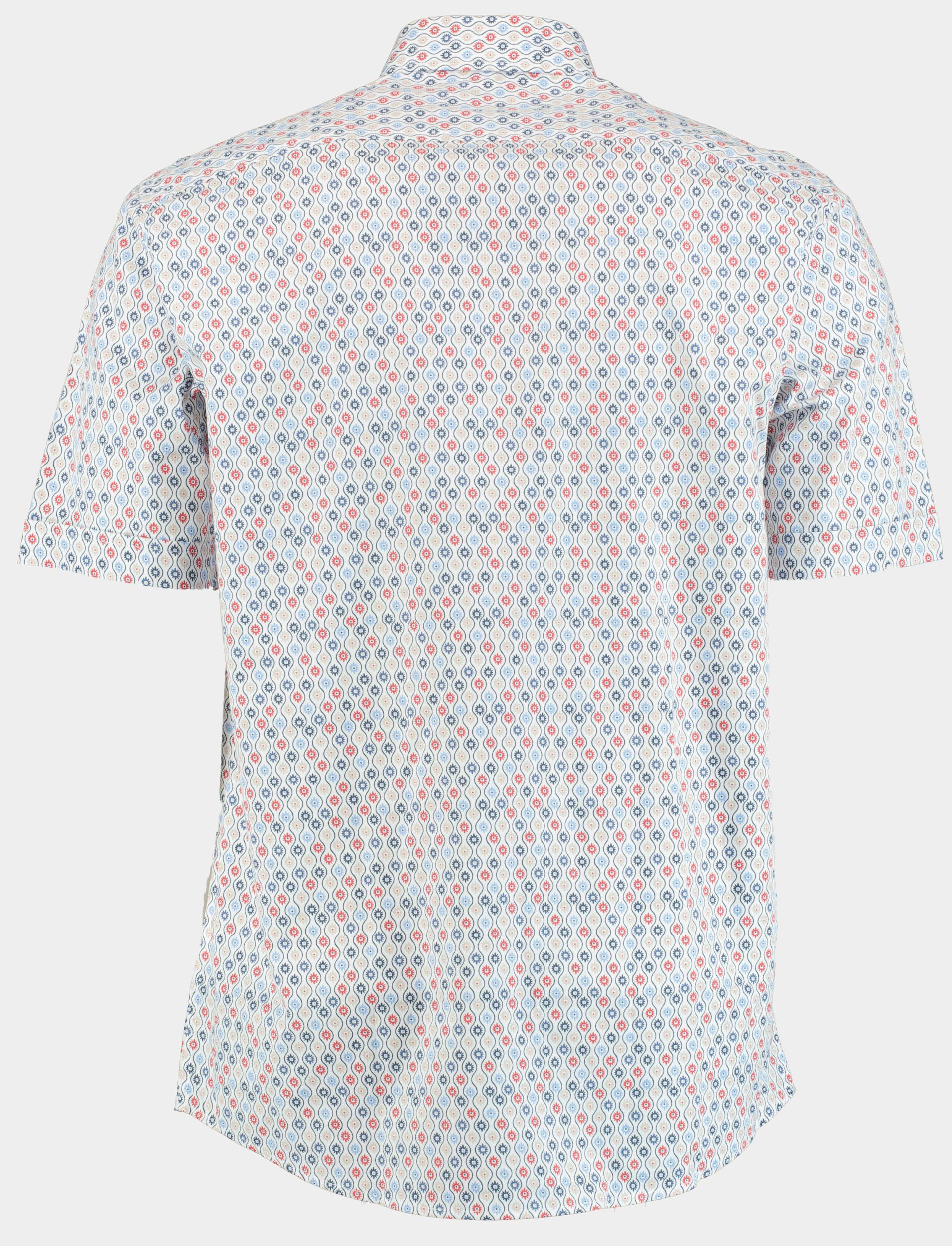 R.B. Boston Casual hemd korte mouw Rood regular fit grafische print 516670/307