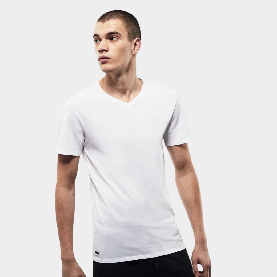 Lacoste T-shirt Wit Ondershirt wit slim fit TH3374/001