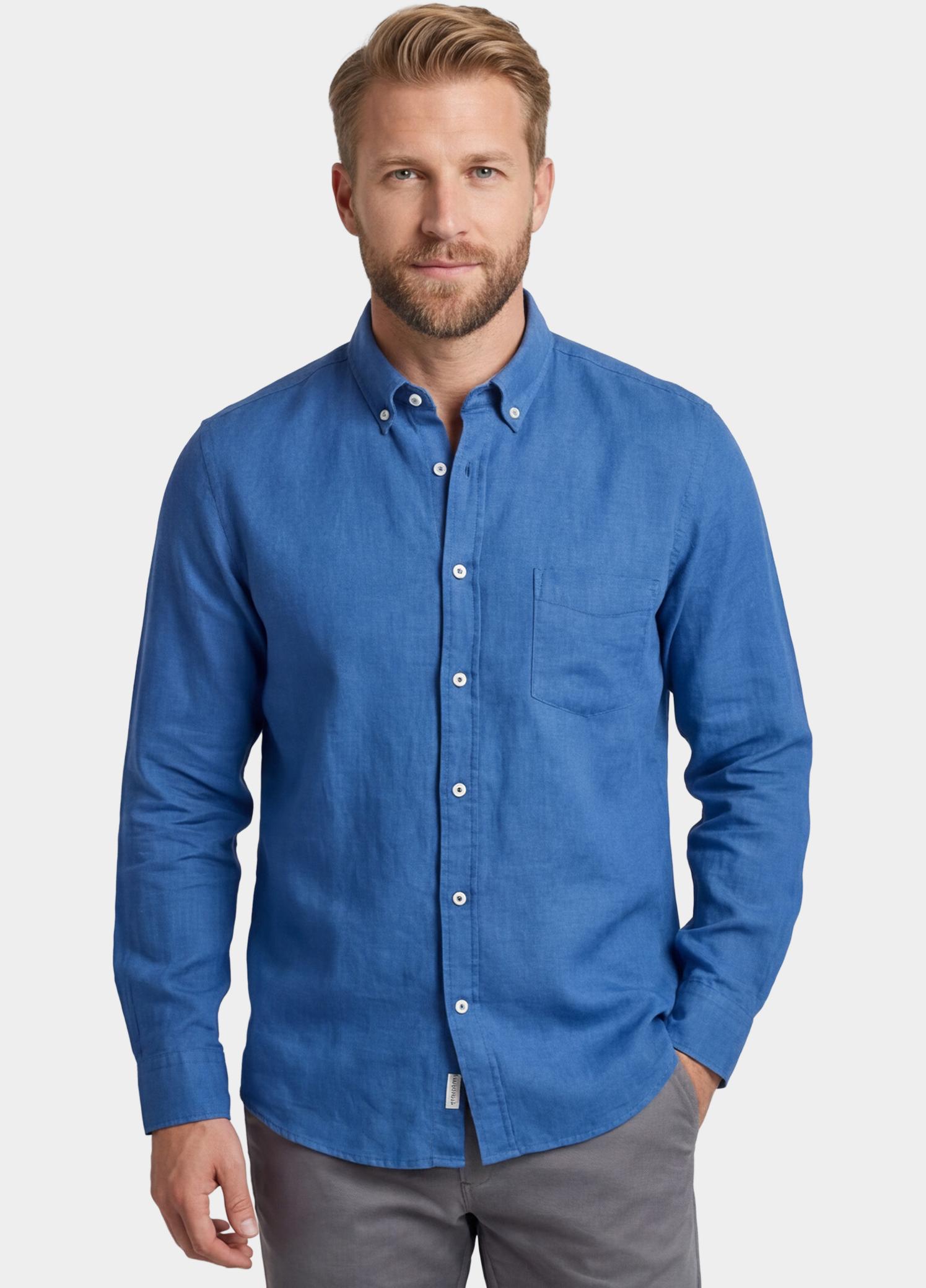 Giordano Overhemd heren Blauw Ivy Long Sleeve Button Down S 617009/63