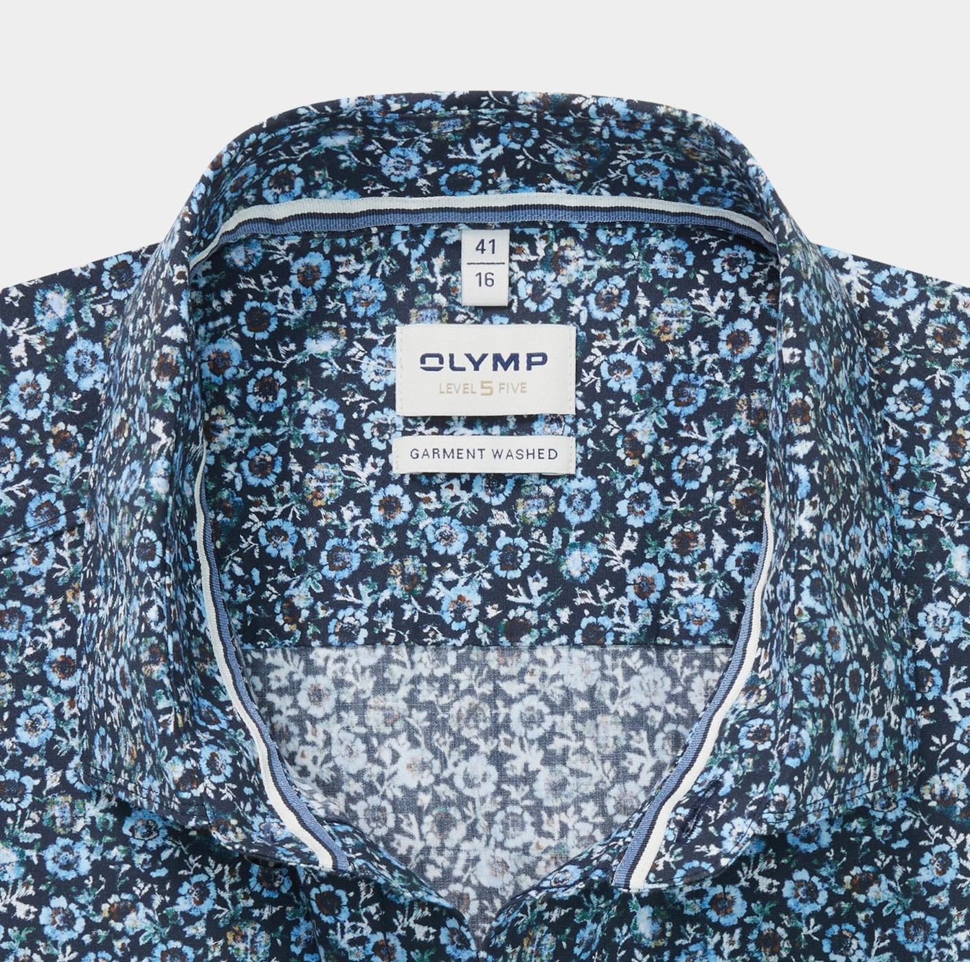 Olymp Business hemd lange mouw Blauw Level Five 215484/18