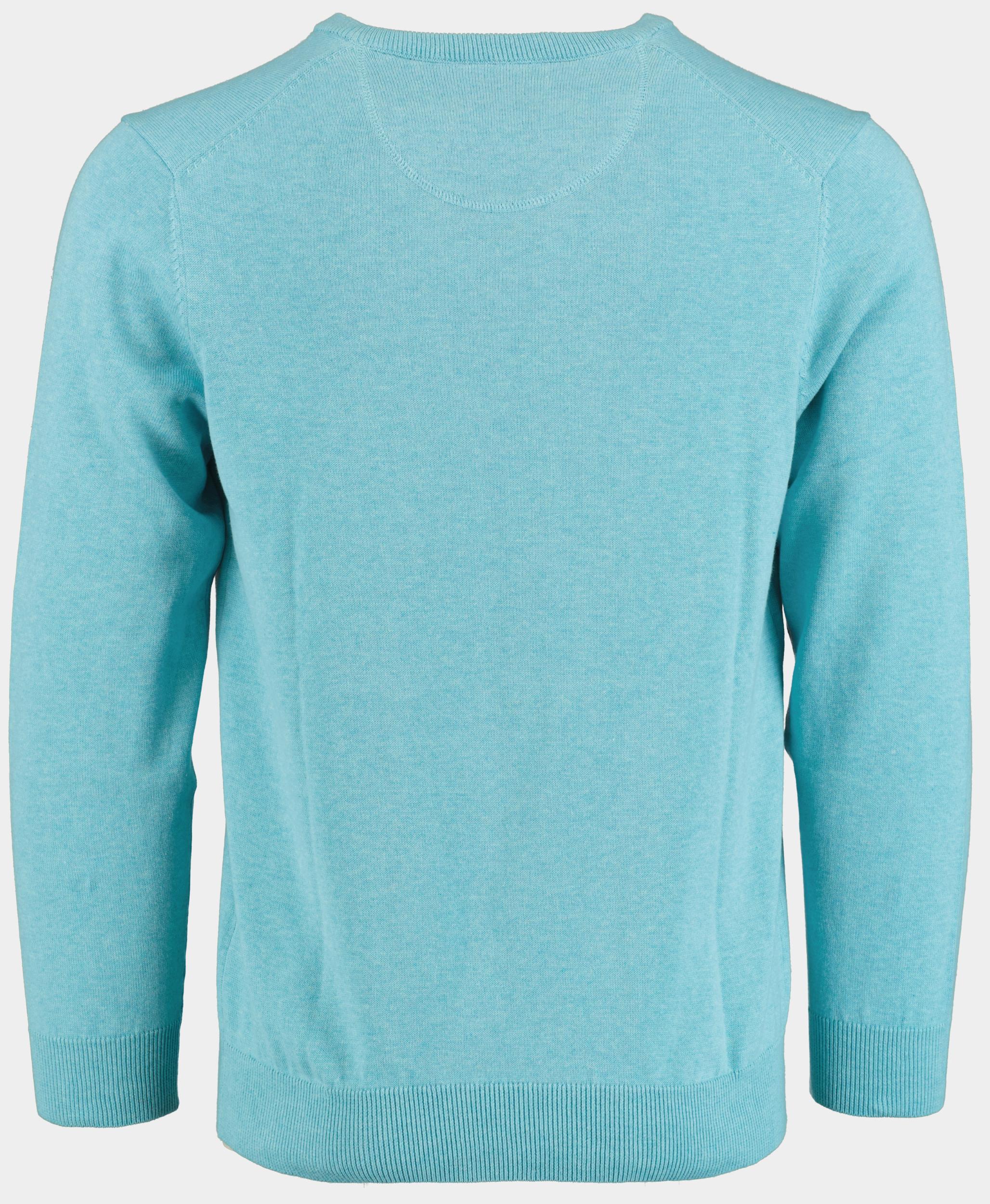 Bos Pullover heren Blauw Cotton Regular Fit aquablauw 518100CCT-13/965