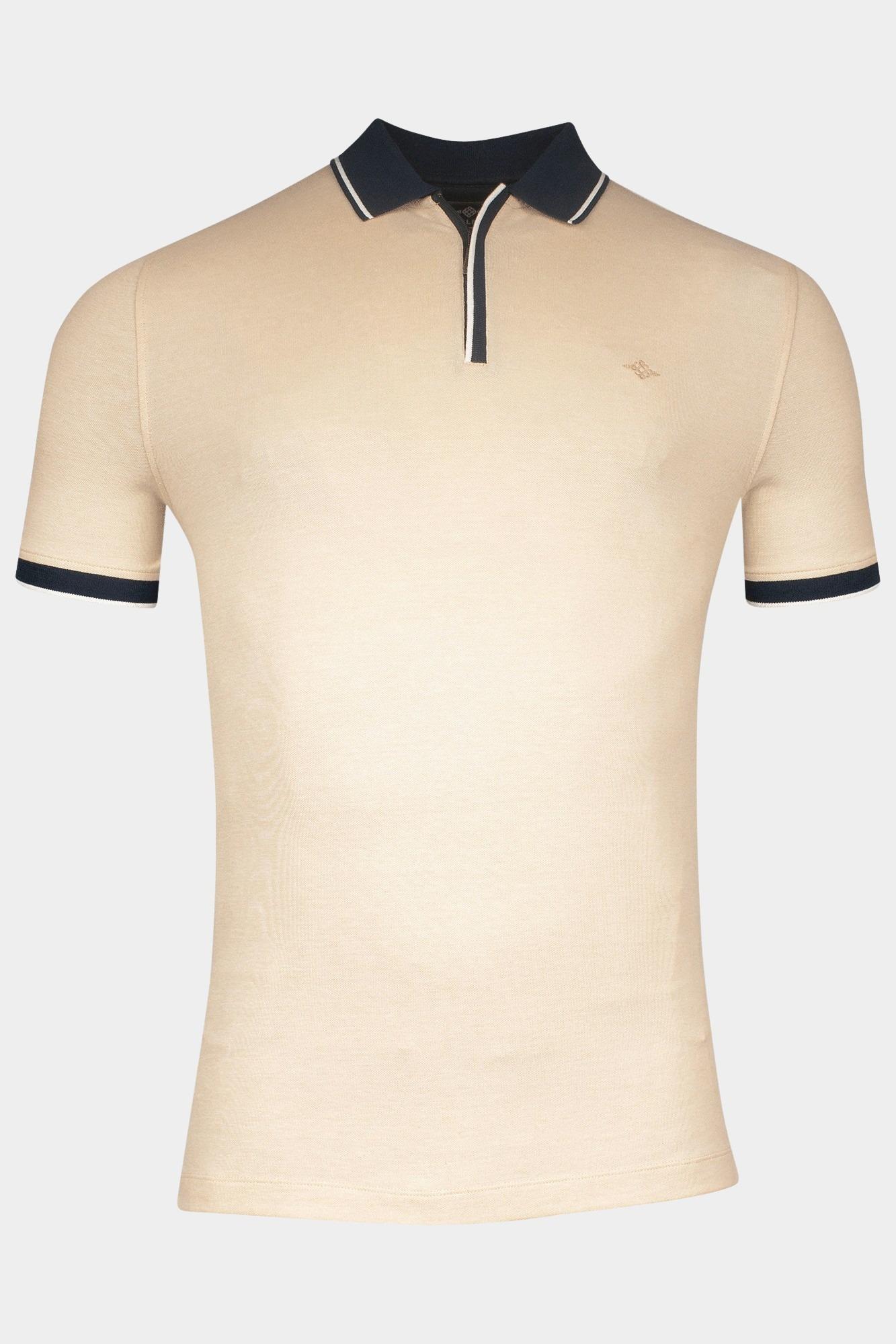 Baileys Polo korte mouw Wit Poloshirt 2-tone Oxford Pique 515276/81