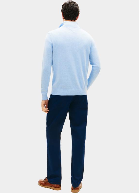 Tommy Hilfiger Half Zip Blauw ESSENTIAL COTTON ZIP MOCK MW0MW37331/DP5