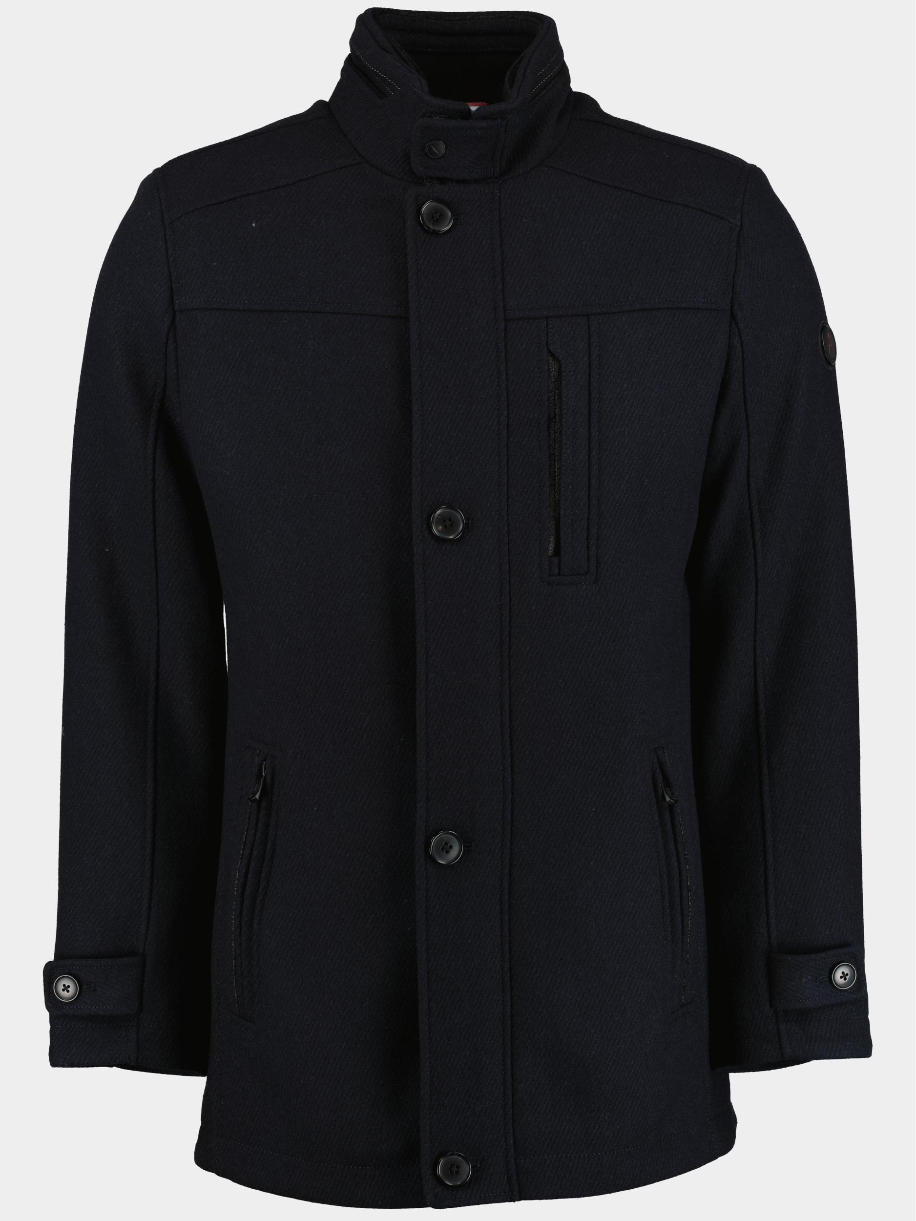 Donders 1860 Wollen Jack Blauw Wool coat 21674/799