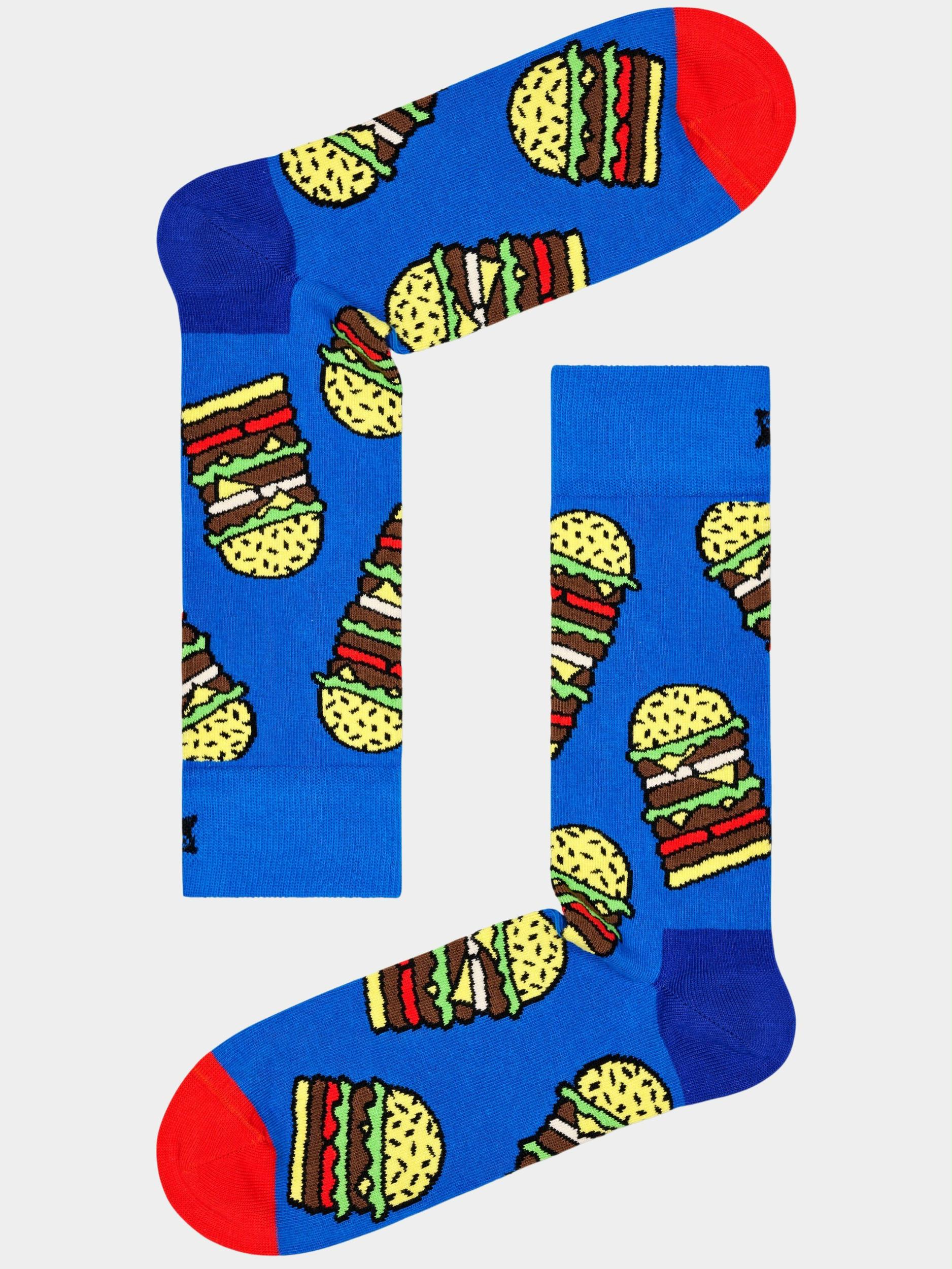 Happy Socks Sokken Blauw Burger BUR01/6000