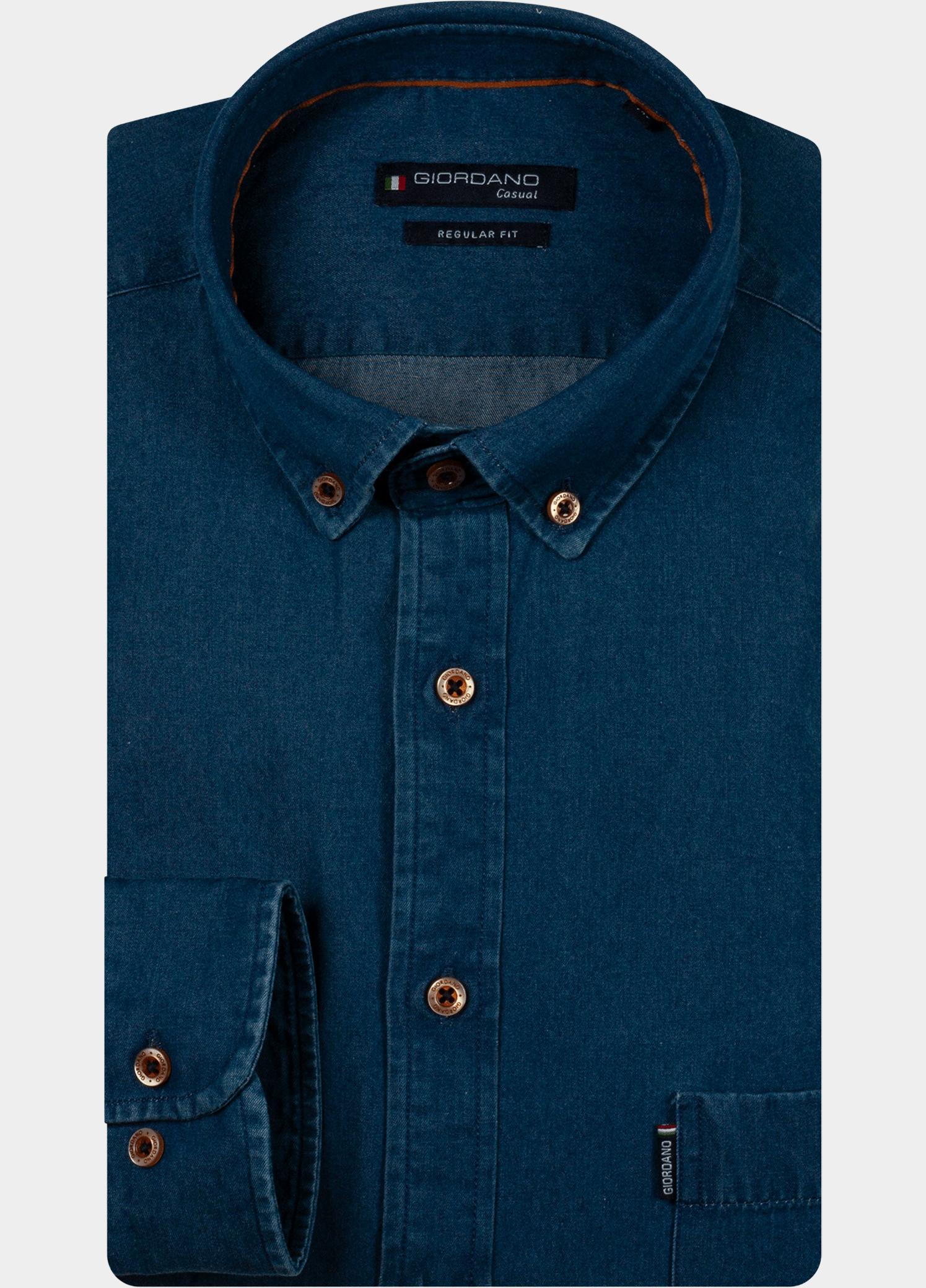 Giordano Overhemd heren Blauw Dino Soft washed denim 627004/60