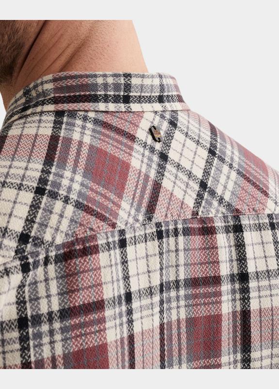 PME Legend Casual hemd lange mouw Roze LONG SLEEVE SHIRT Herringbone PSI2602210/4085