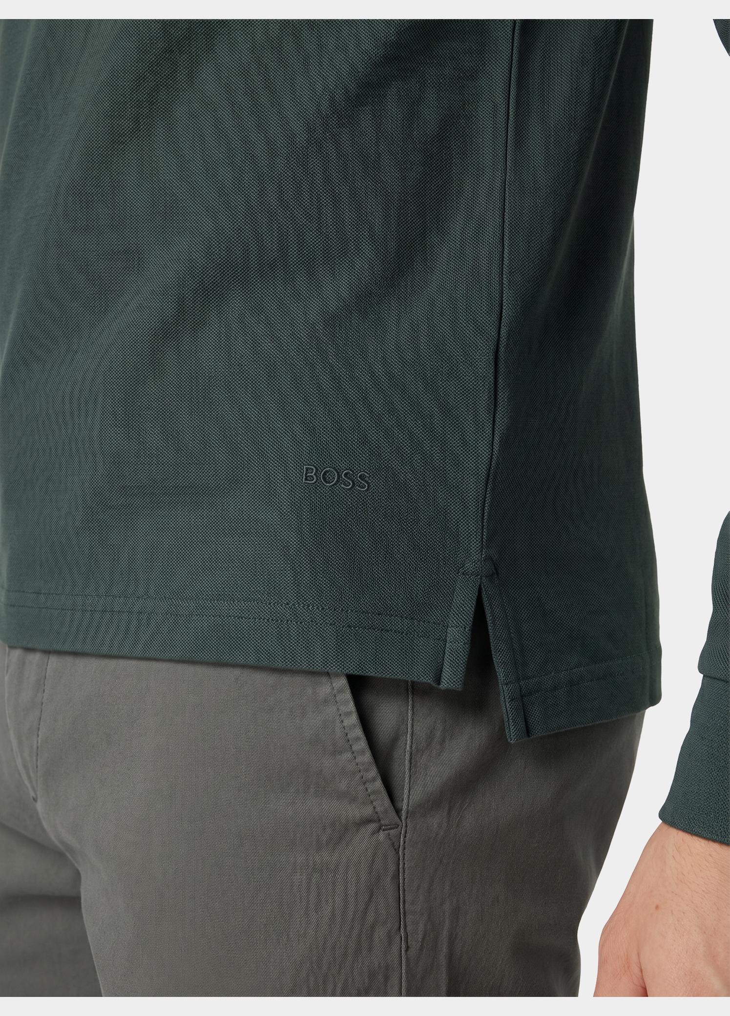 BOSS Black Polo lange mouwen heren Groen Pado 30 10241542 01 50468392/348