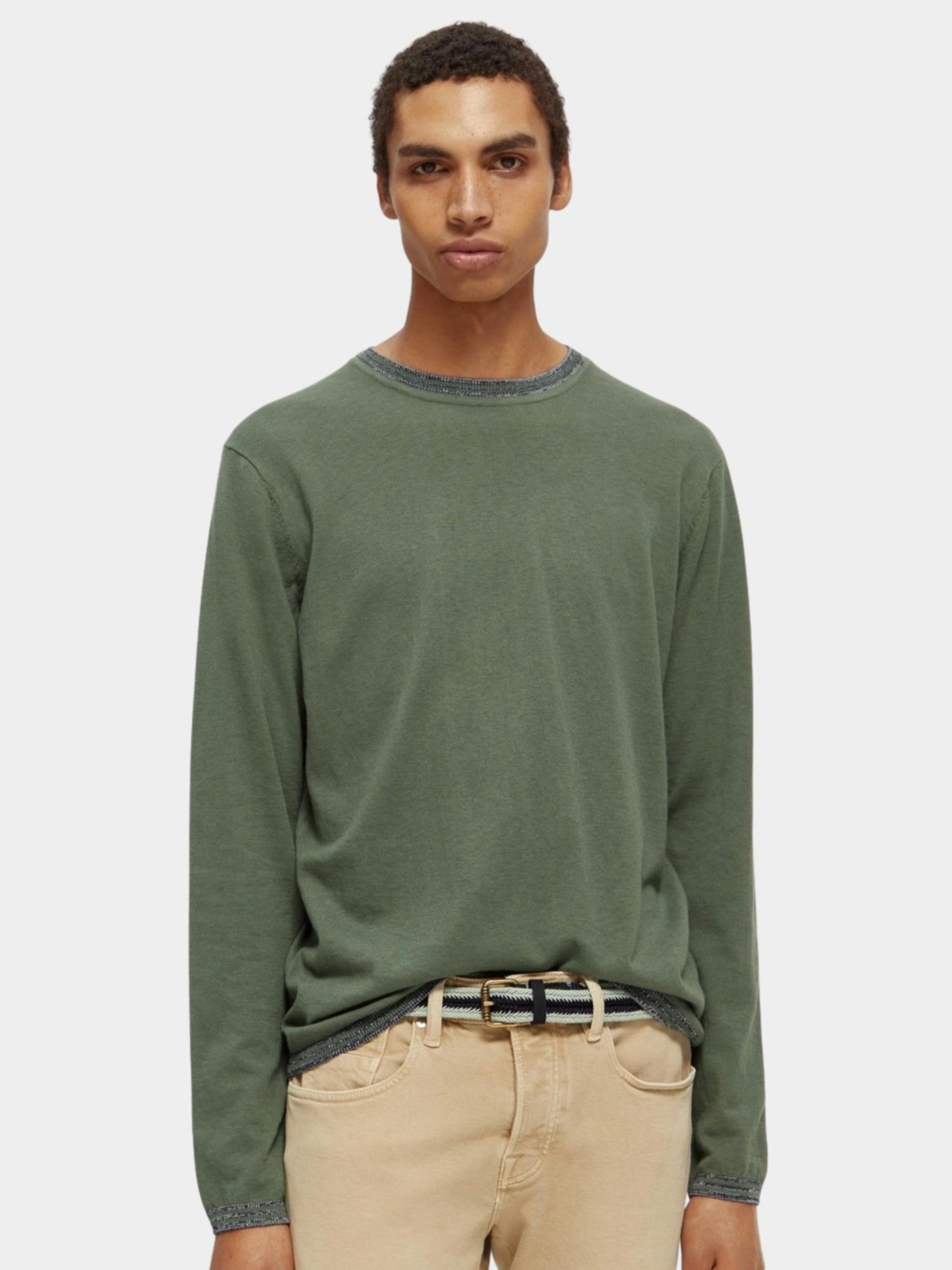 Scotch & Soda Pullover Groen Cottonn/wool blend lightweight 171733/0115