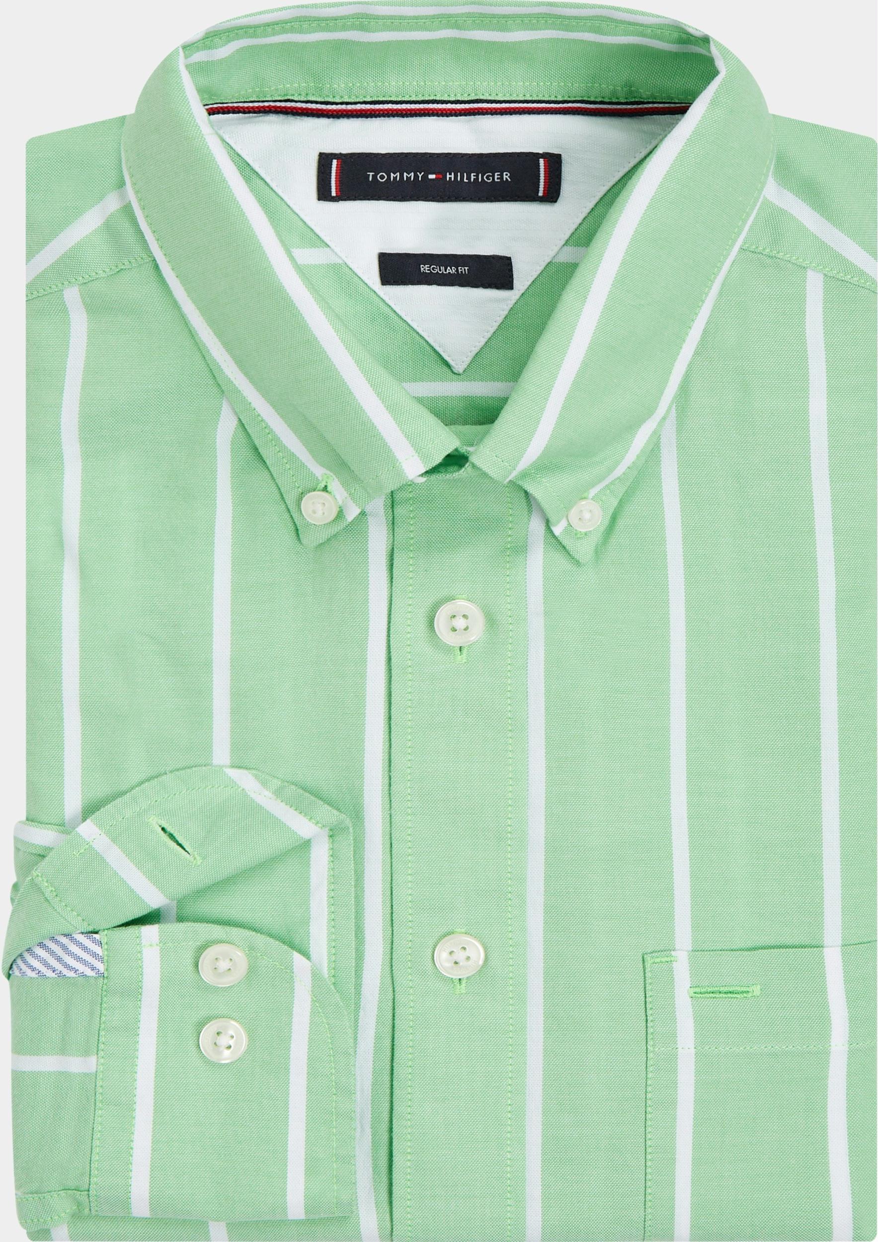 Tommy Hilfiger Casual hemd lange mouw Groen Oxford sripe rf shirt MW0MW30080/0CD