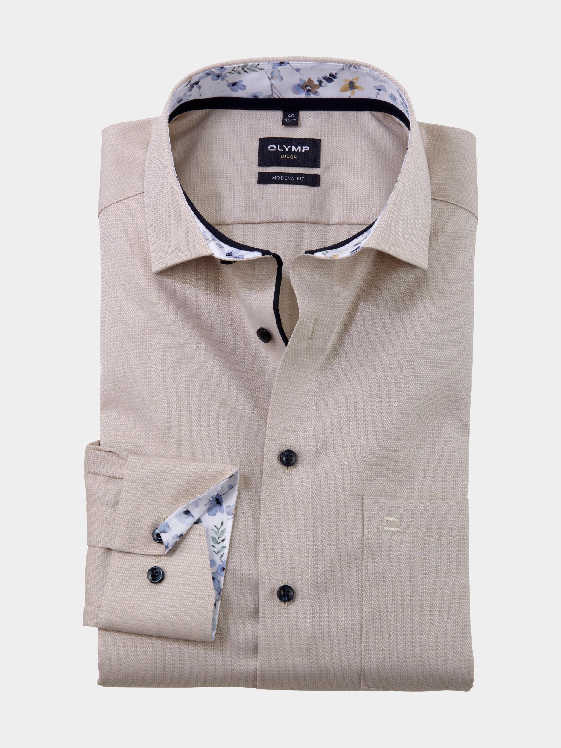 Olymp Business hemd lange mouw Beige 120674-Hemden 120674/22