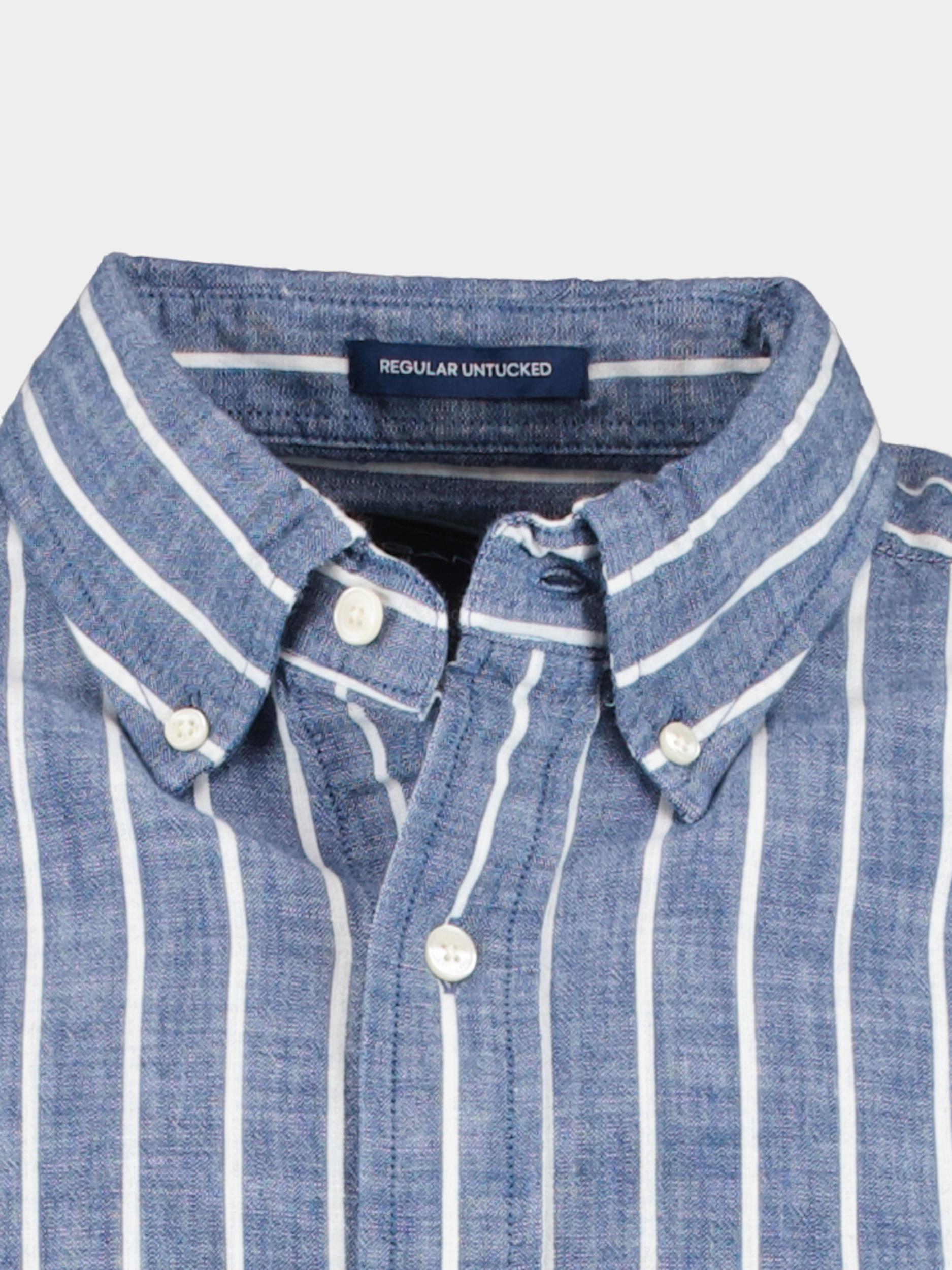 Gant Casual hemd lange mouw Blauw Reg UT Chambray Stripe Shirt 3230014/434