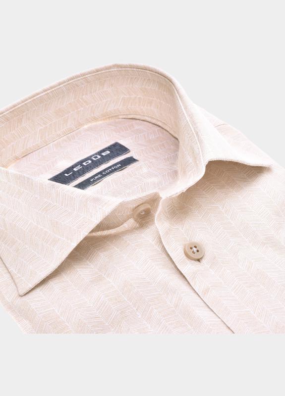 Ledub Business hemd lange mouw Bruin  0142450/620-000-000