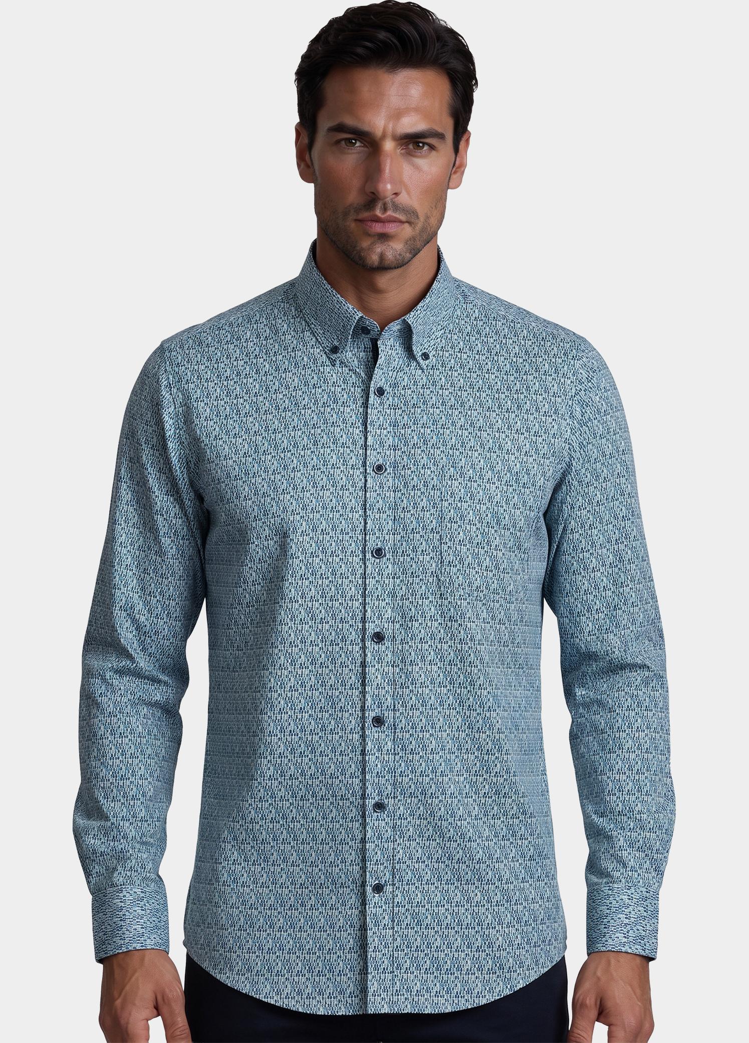 Casamoda Overhemd heren Blauw B.D. Casual Fit 126132490/100
