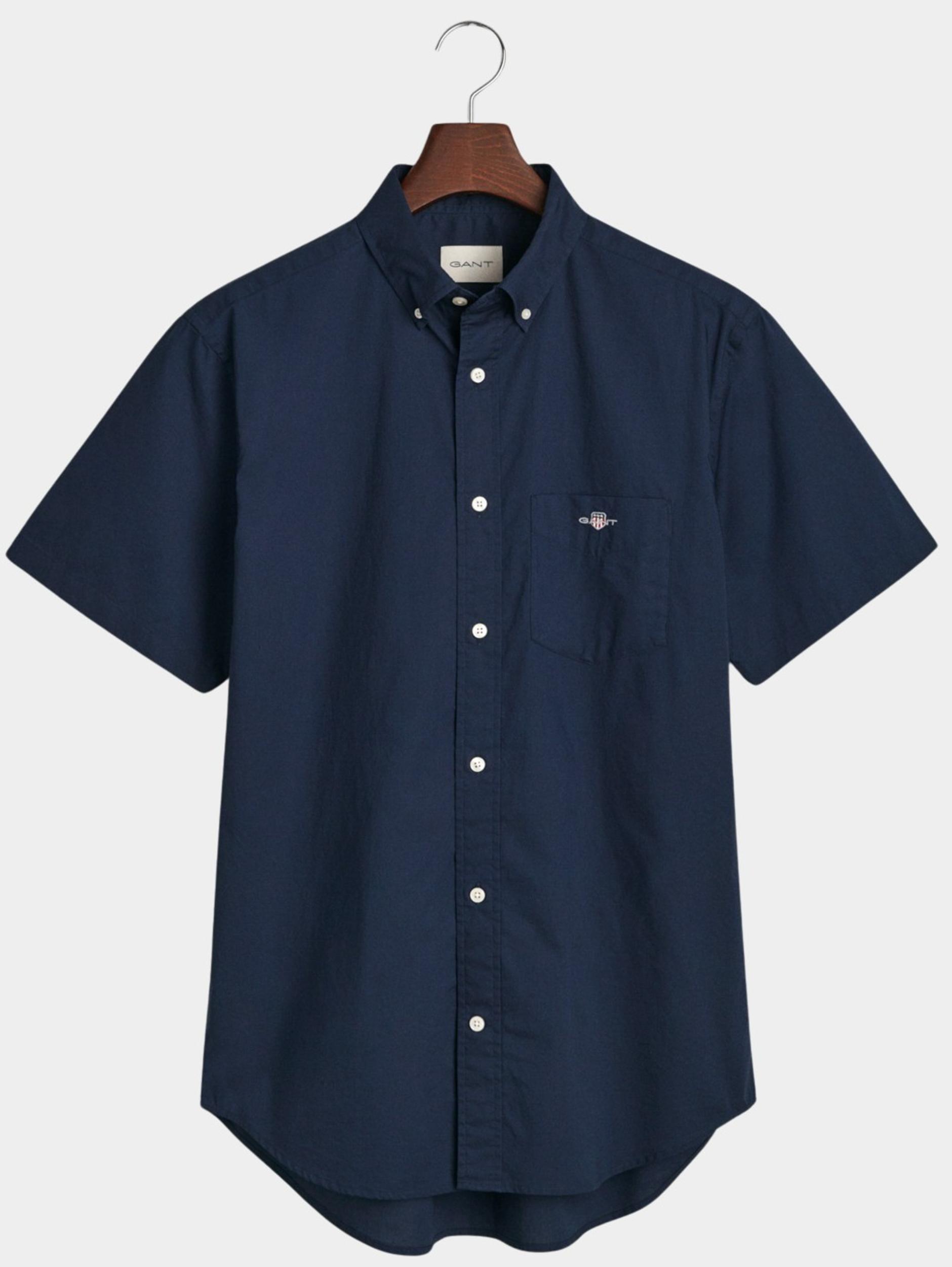 Gant Casual hemd korte mouw Blauw REG CLASSIC POPLIN SS SHIRT 3000101/410