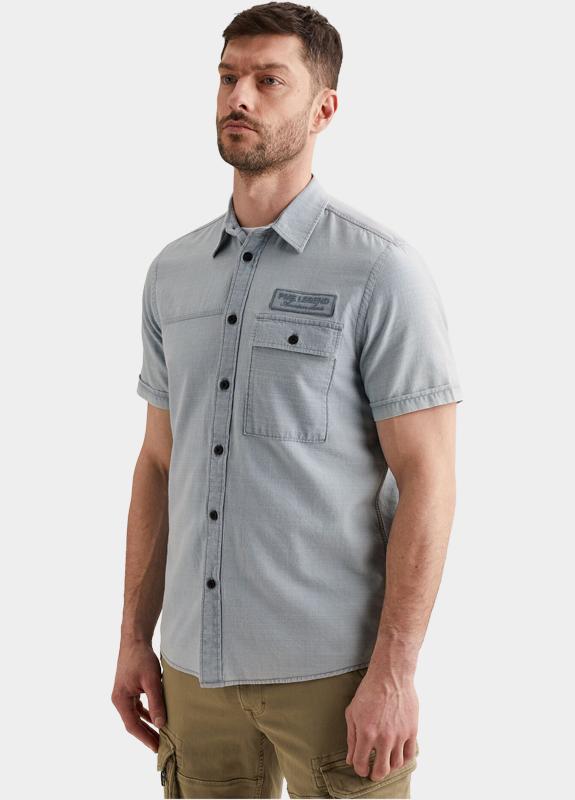 PME Legend Casual hemd korte mouw Blauw Short Sleeve Shirt Indigo yar PSIS2604212/590