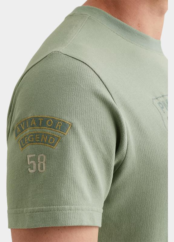 PME Legend T-shirt korte mouw Groen Short sleeve r-neck flat waff PTSS2604576/6123