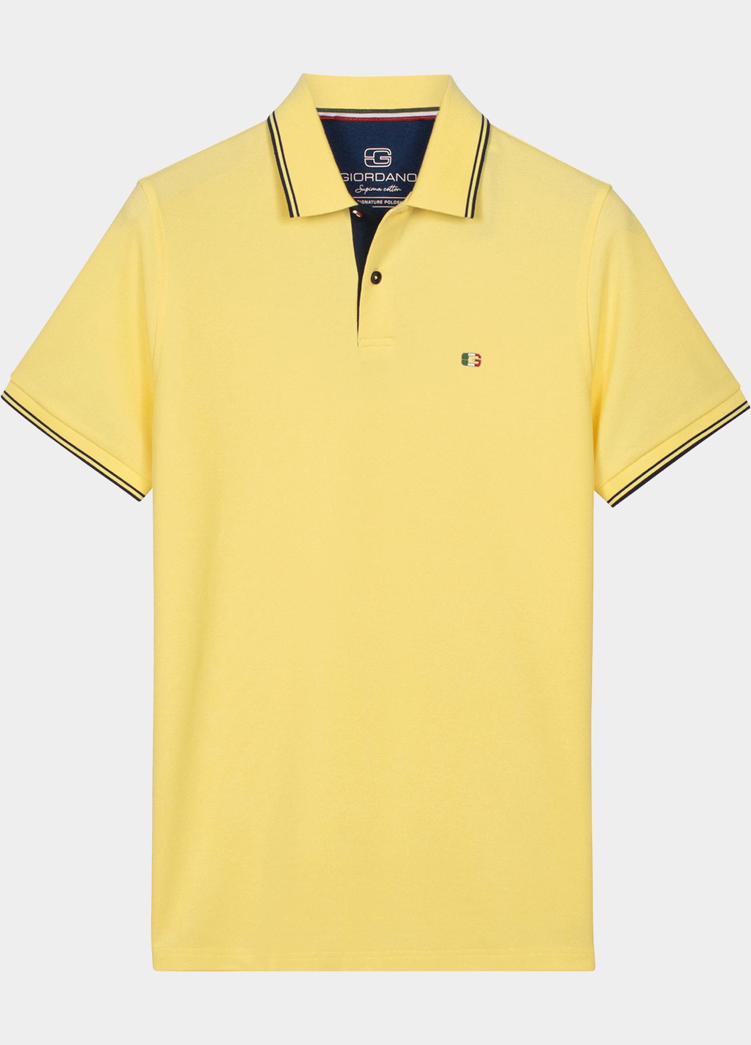 Giordano Polo heren Geel Nico Signature Polo SS Two-Pl 616587/21