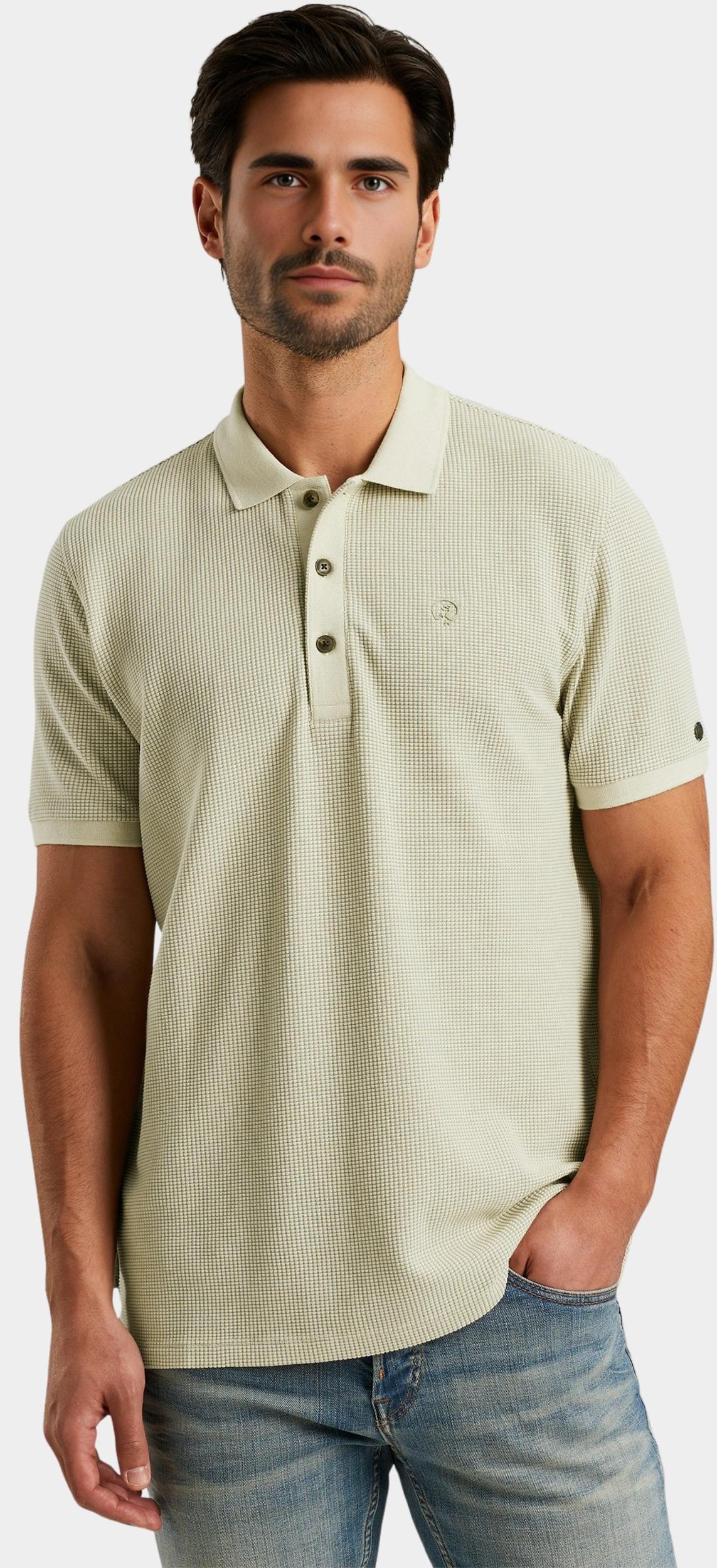 Cast Iron Polo korte mouw Beige Short sleeve r-neck two tone CPSS2504889/7014