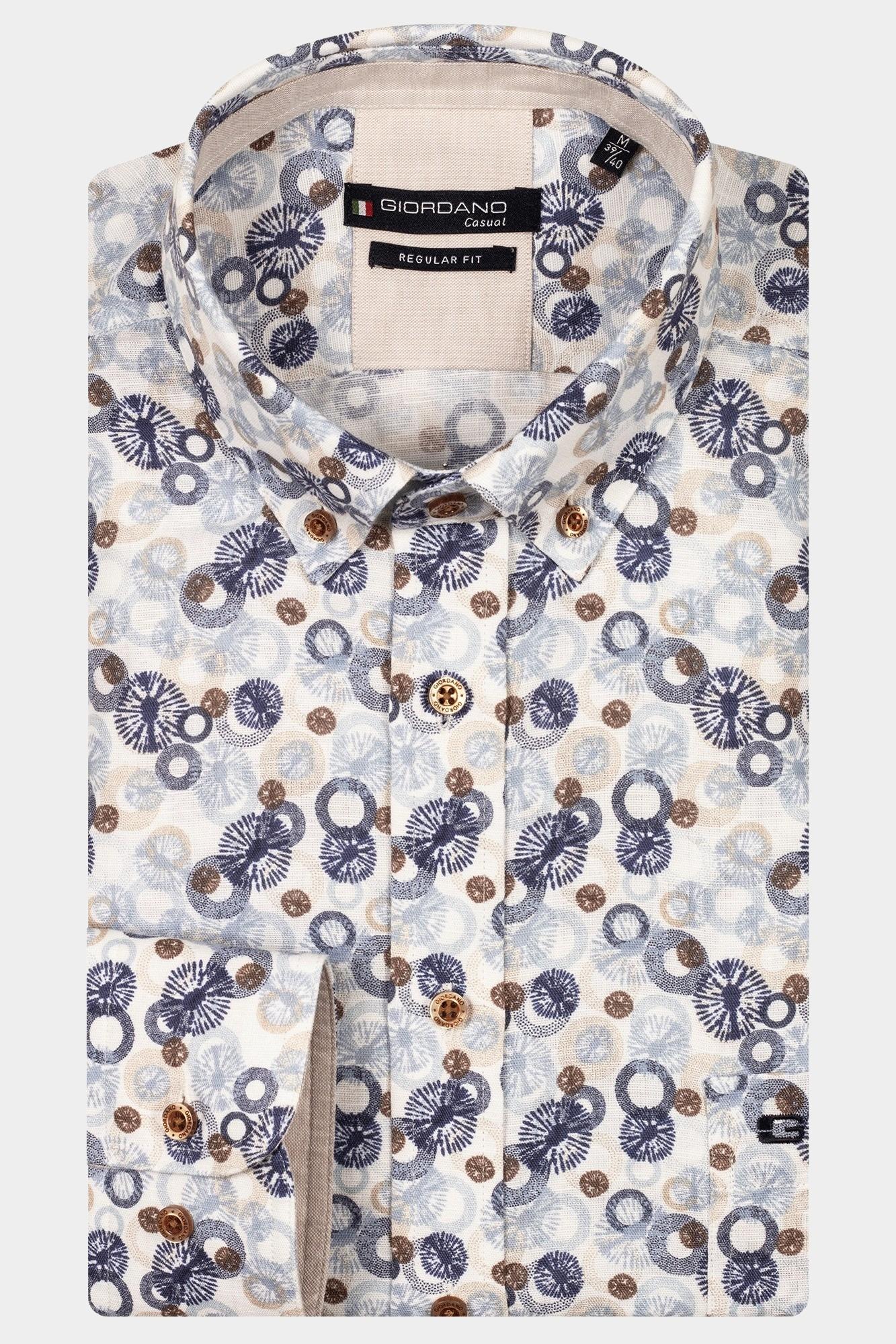 Giordano Casual hemd lange mouw Blauw Ivy long sleeve button down l 517039/60