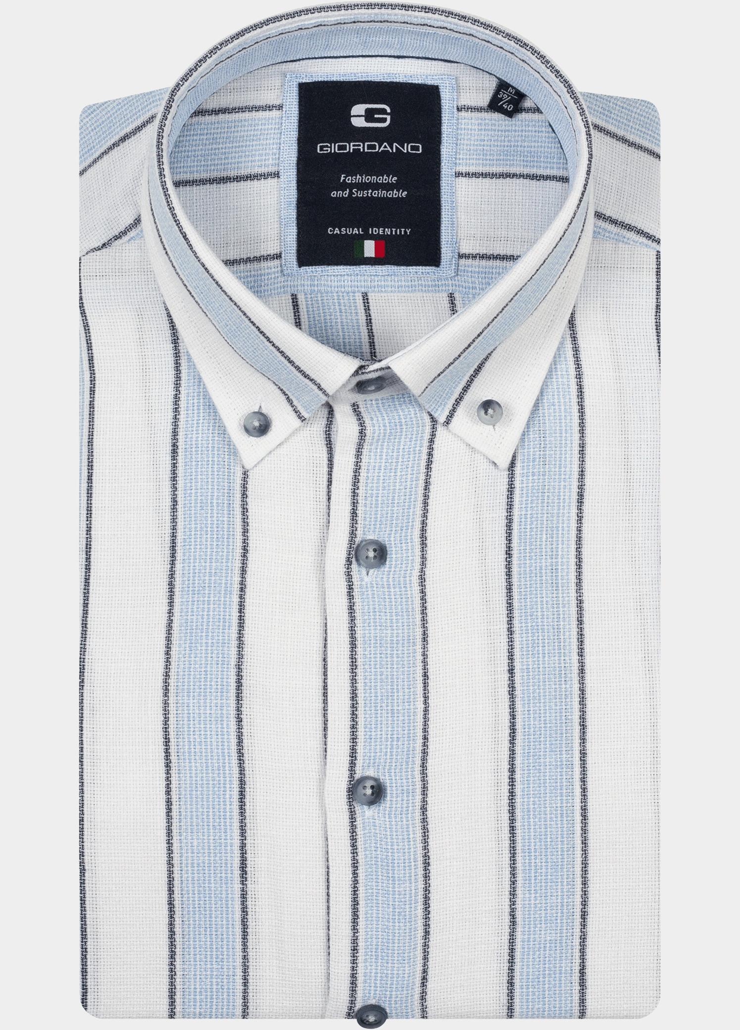 Giordano Overhemd heren Blauw Loretto Long Sleeve Button Do 617826/60