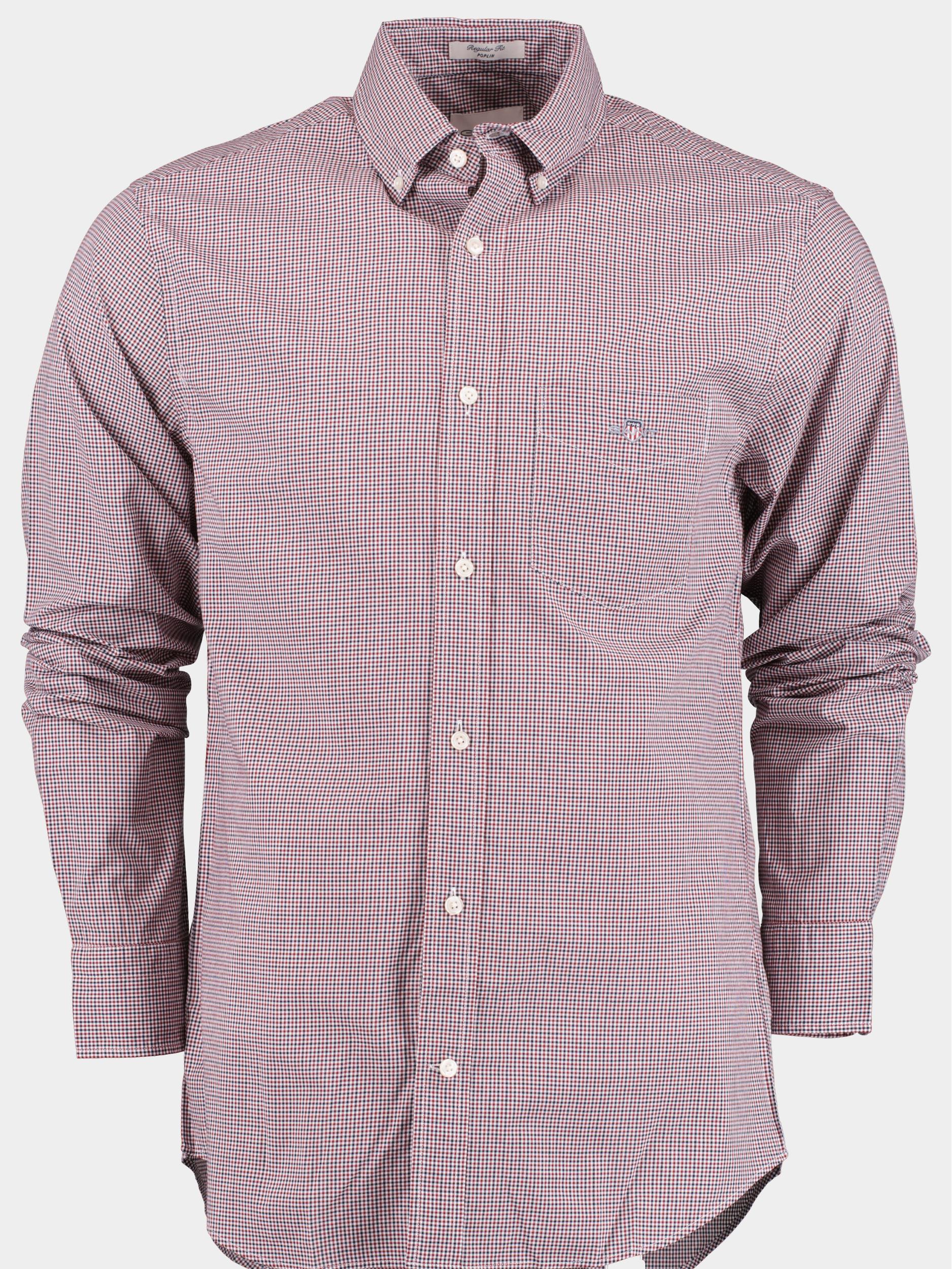 Gant Casual hemd lange mouw Rood Reg Poplin Micro Check Shirt 3230182/604