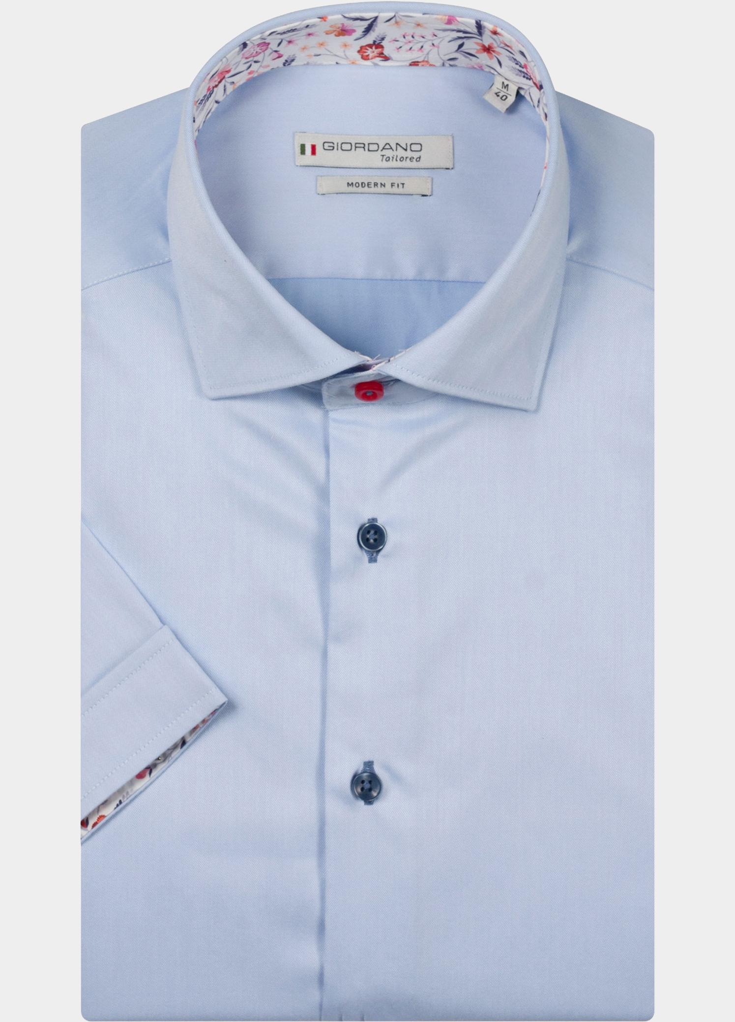 Giordano overhemd korte mouw heren Blauw Ticino Short Sleeve Semi Cuta 616817/62