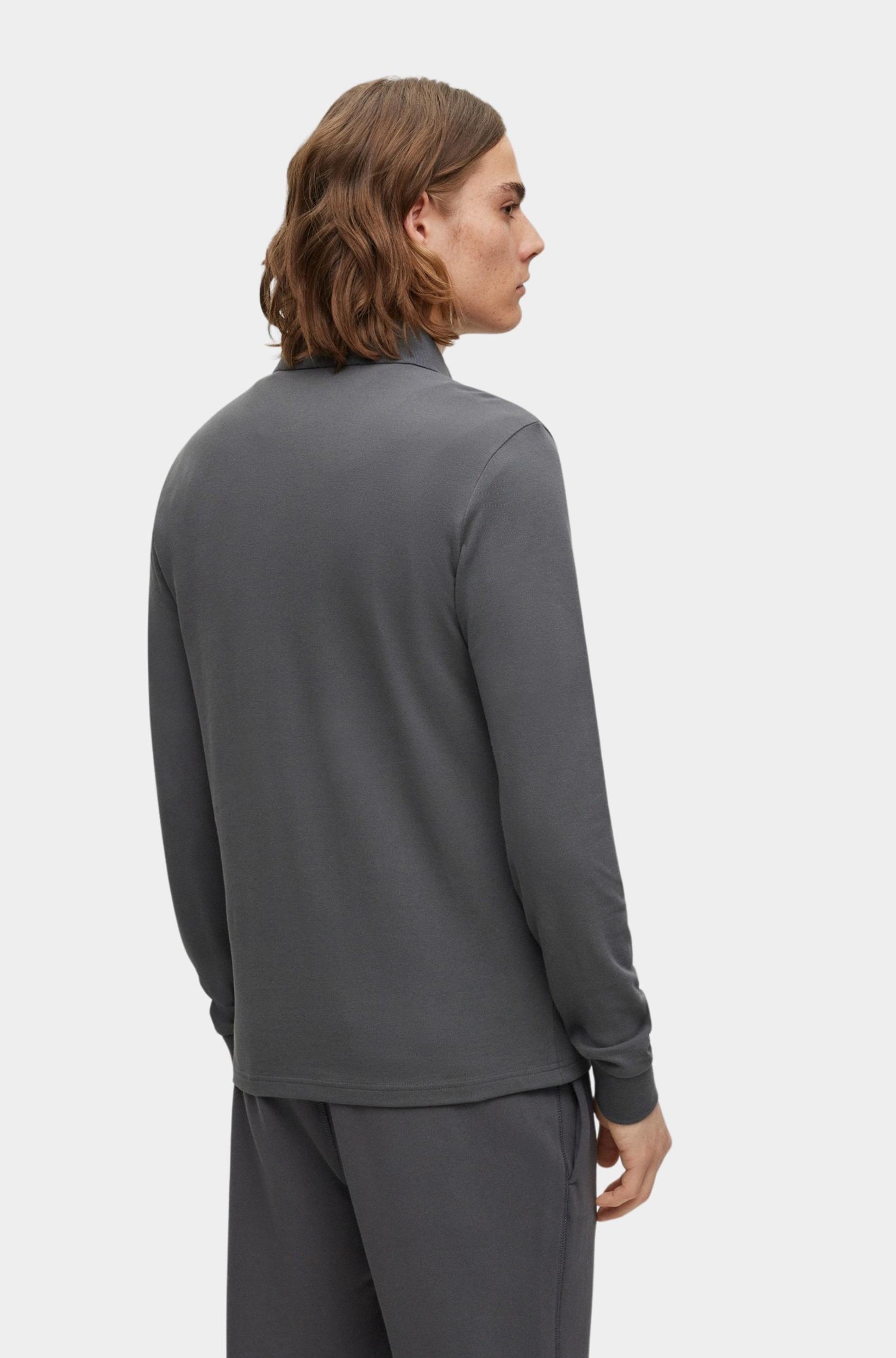 BOSS Orange Polo lange mouw Grijs Passerby 10242645 01 50472681/022