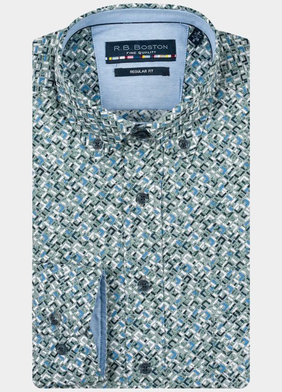 R.B. Boston Casual hemd lange mouw Groen Franklin LS Button Down 527670/717