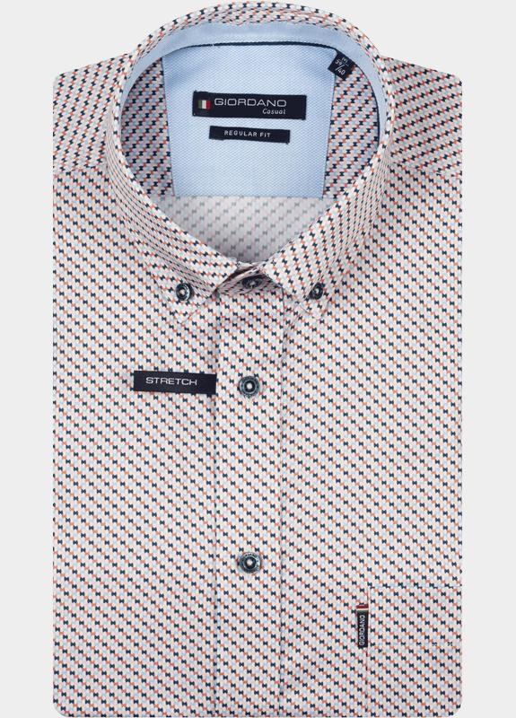 Giordano overhemd korte mouw heren Rood League Short Sleeve Button Do 616026/30