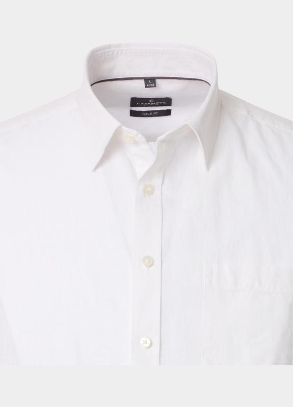 Casamoda Casual hemd korte mouw Wit Kent Casual Fit 1/2Arm 126130311/000