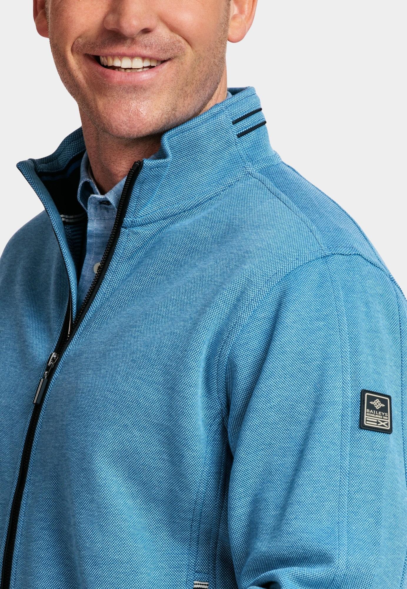 Baileys Vest Blauw Sweat Cardigan Zip  2-tone ox 412236/68