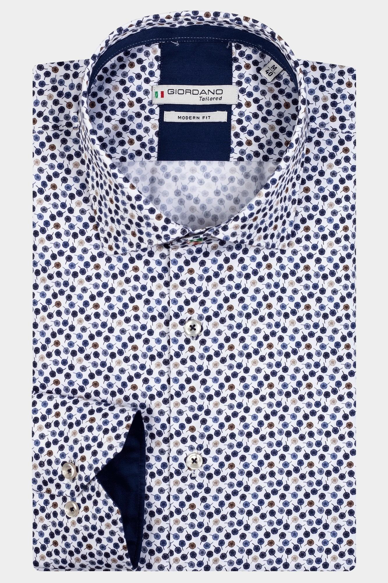 Giordano Casual hemd lange mouw Blauw Maggiore, LS Semi Cutaway  Sm 327855/60