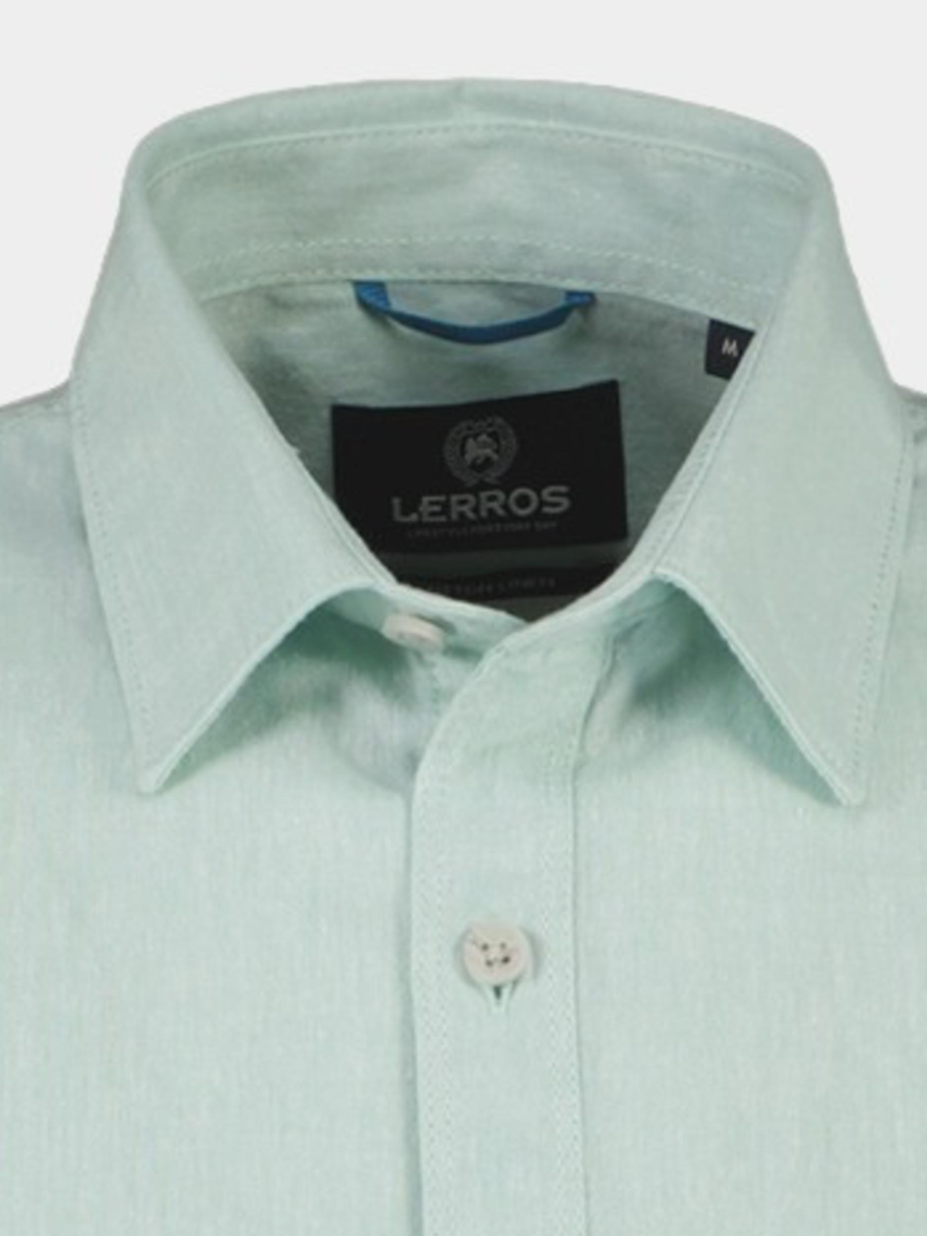 Lerros Casual hemd korte mouw Groen HEMD 1/2 ARM 2442010/622 COASTAL SEA BLU