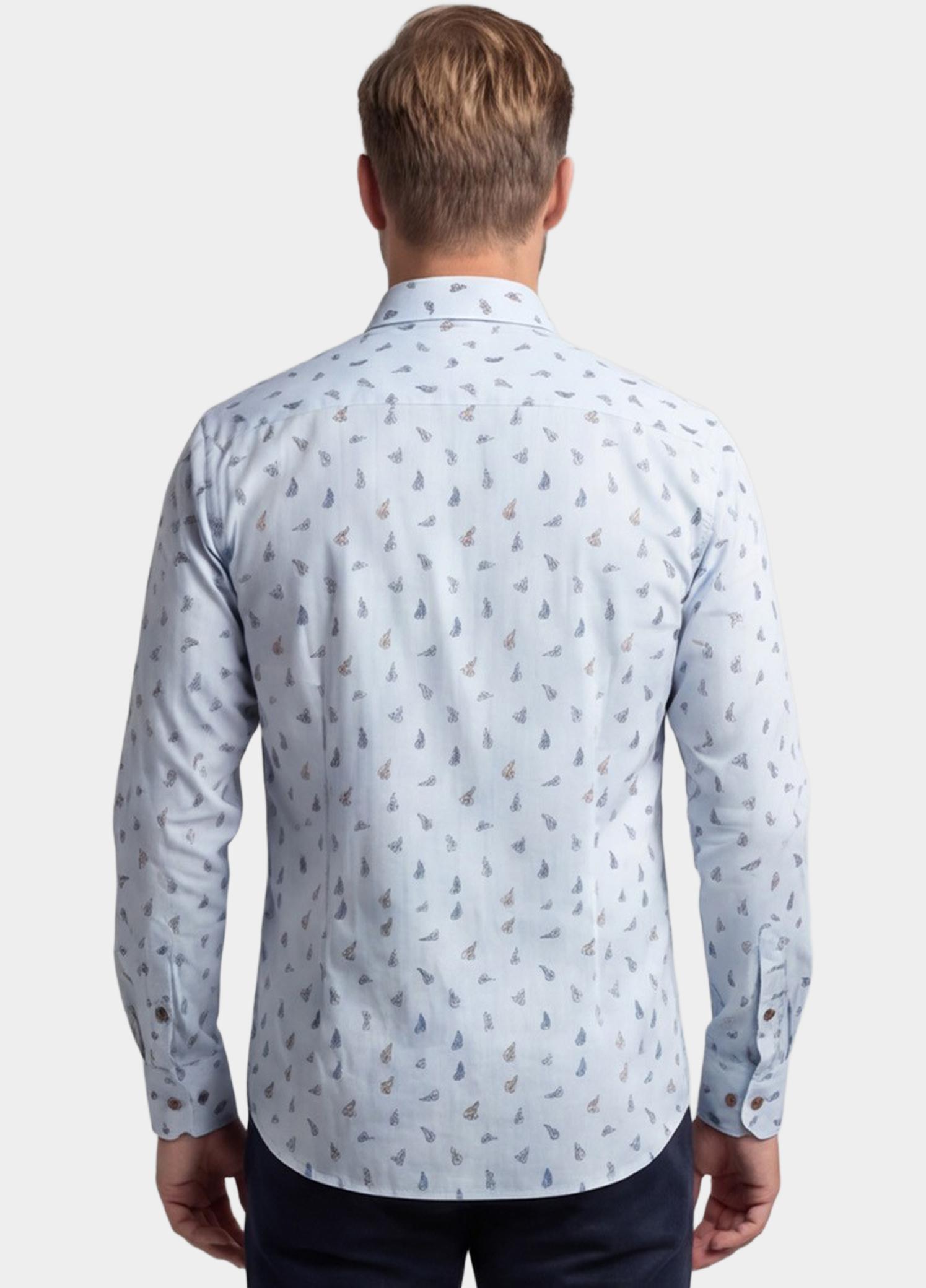 Giordano Overhemd heren Blauw Ascona Long Sleeve Semi Cutaw 617042/62