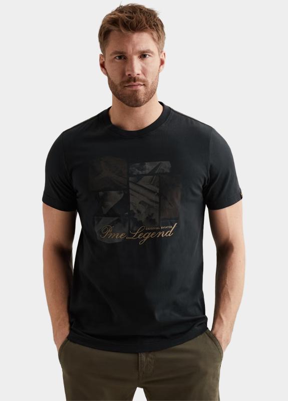 PME Legend T-shirt korte mouw Blauw Short sleeve r-neck single je PTSS2604583/5282