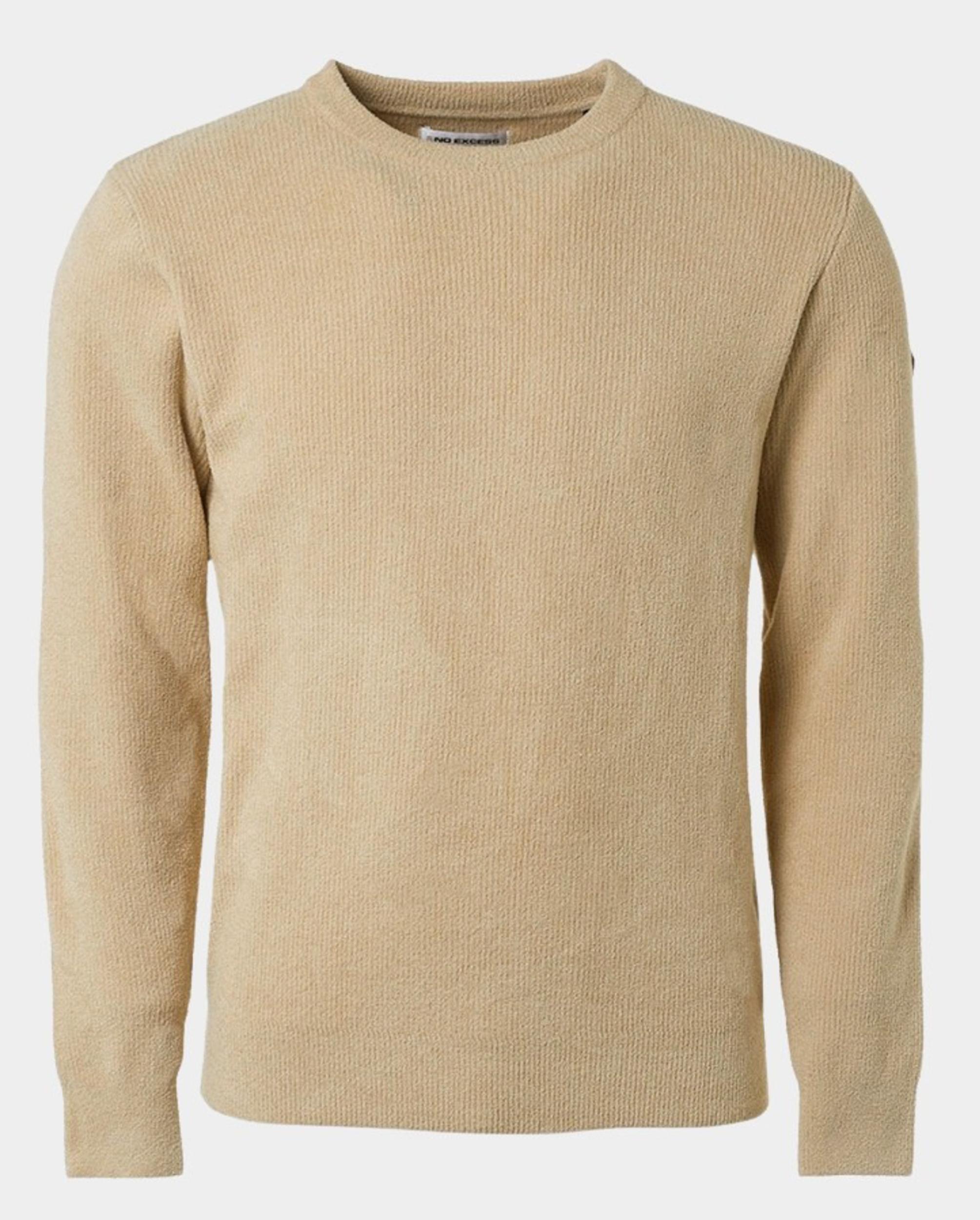 No Excess Pullover Beige Pullover Crewneck Ribknit Sup 21210815SN/014