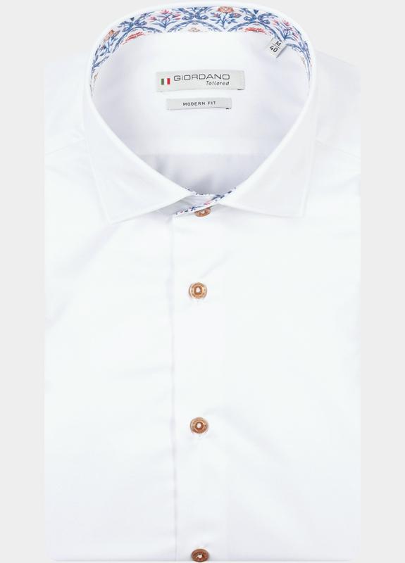 Giordano Overhemd heren Wit Locarno Row Long Sleeve Semi 617818/10