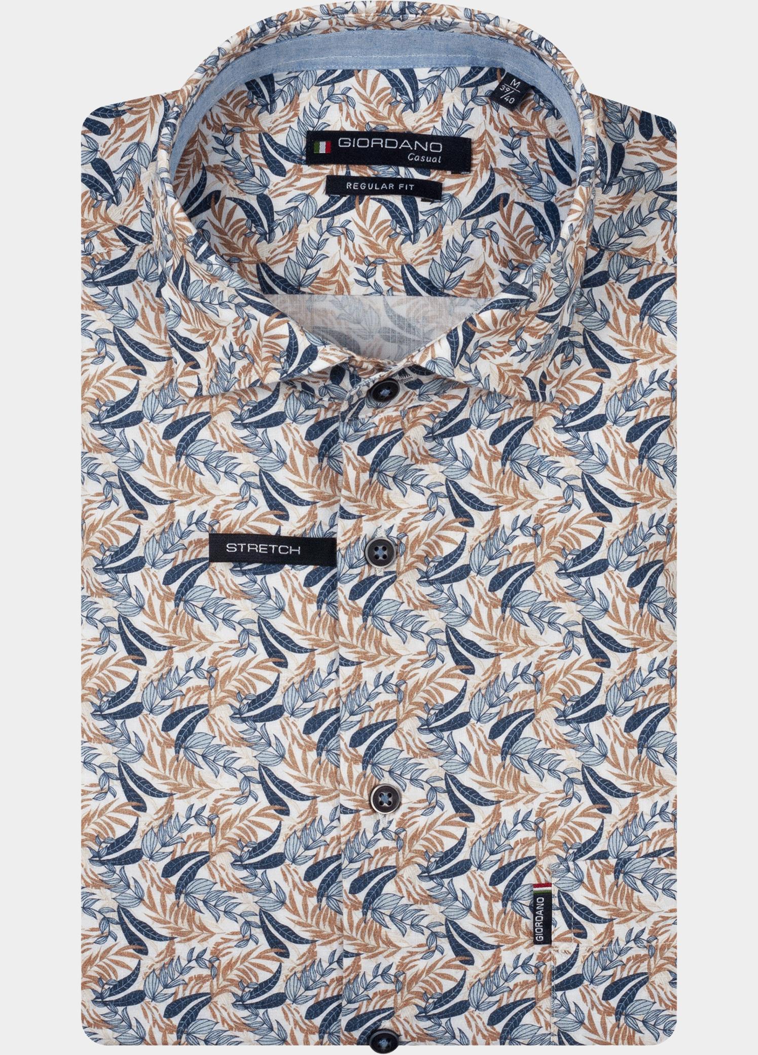 Giordano Overhemd heren Blauw Ascona Long Sleeve Semi Cutaw 617020/60