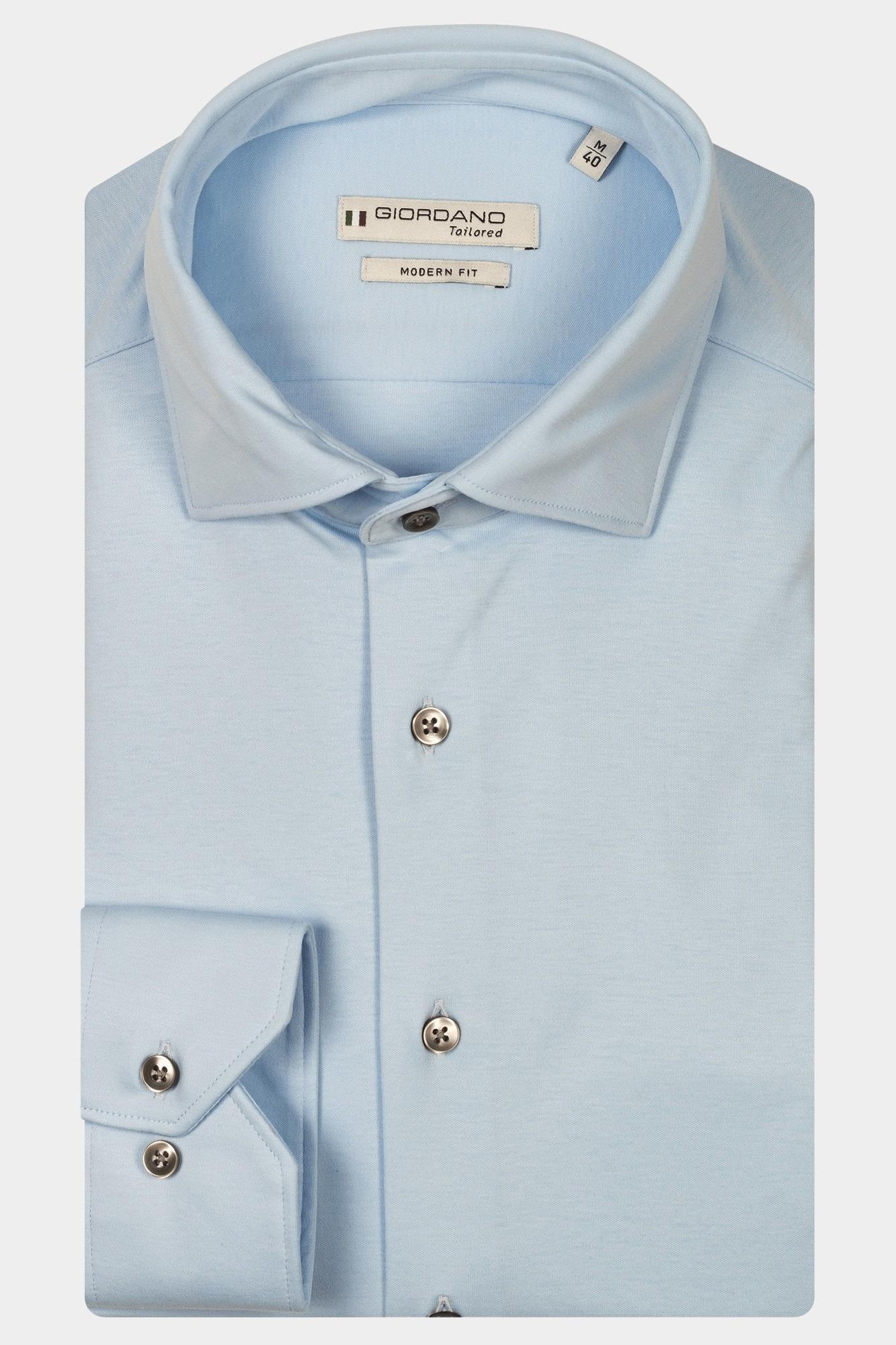 Giordano Casual hemd lange mouw Blauw Maggiore long sleeve semi cut 517806/61