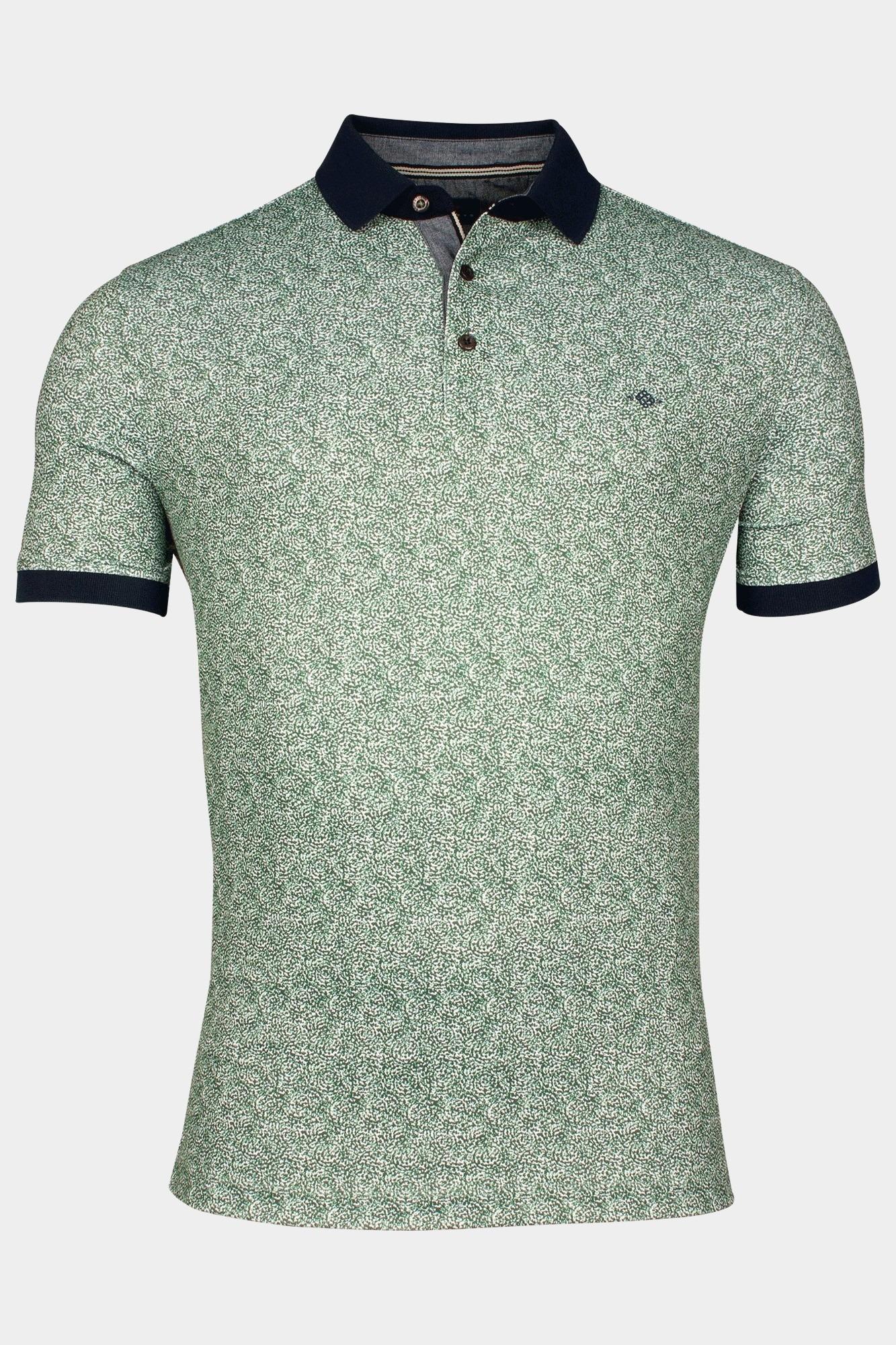 Baileys Polo korte mouw Groen Poloshirt all over print "Bat 515218/74