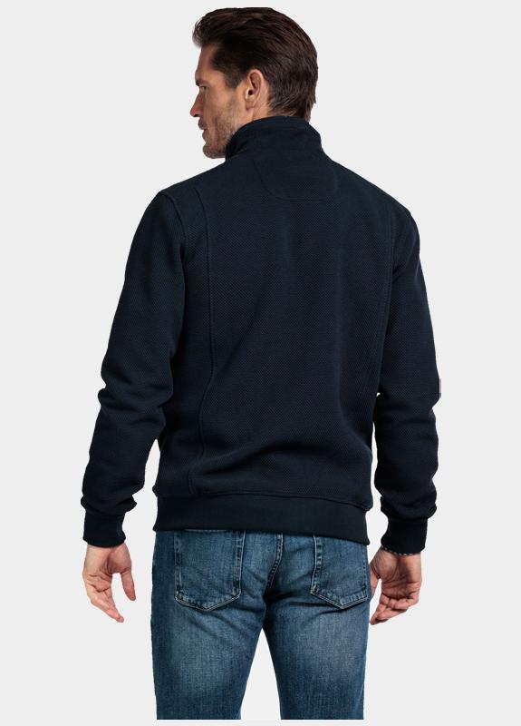 Baileys Vest Blauw Sweat Cardigan Zip  Hi-Low st 522230/60