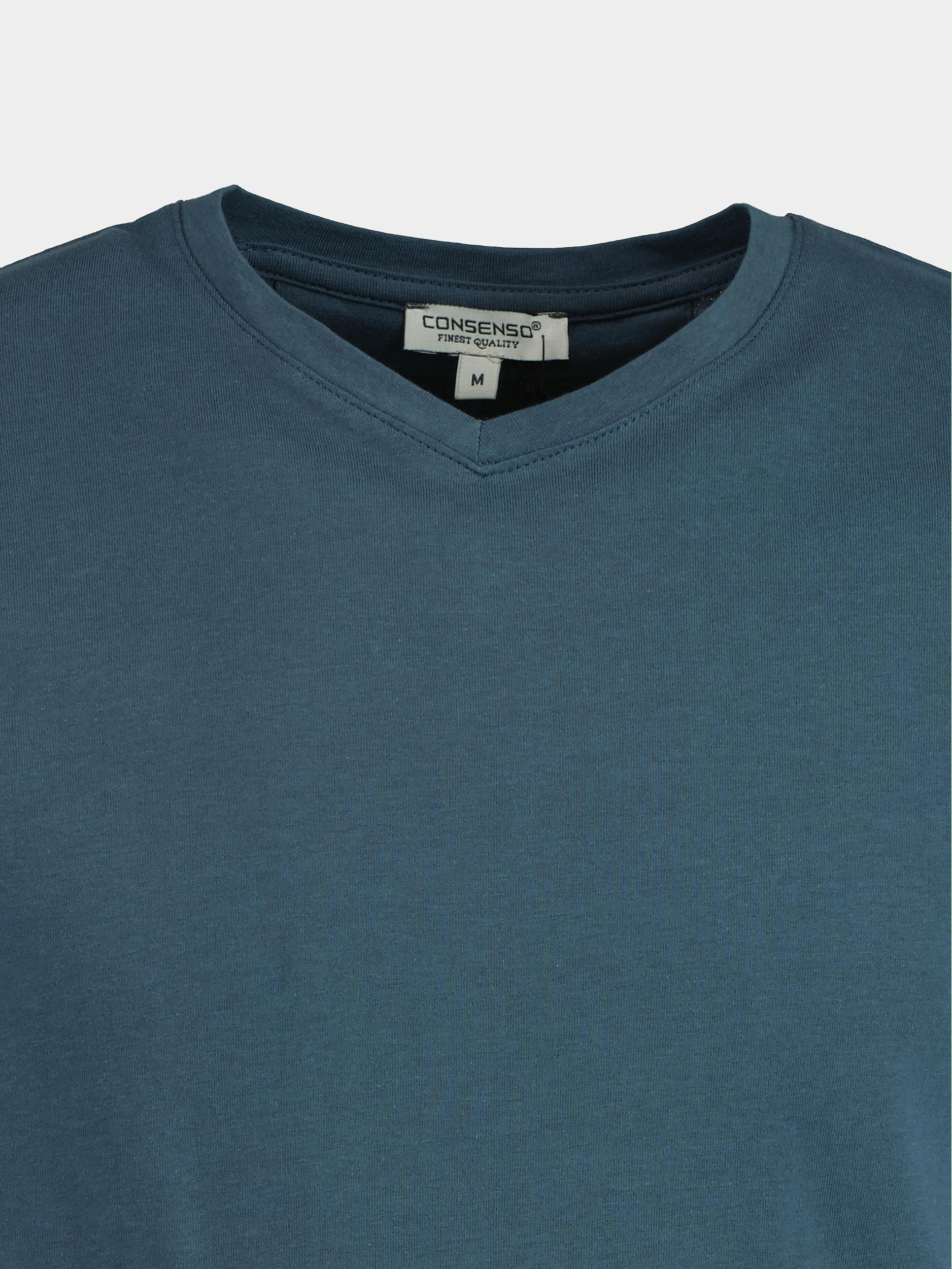 Consenso T-shirt korte mouw Blauw Vhals T-shirt 5901422/Denim
